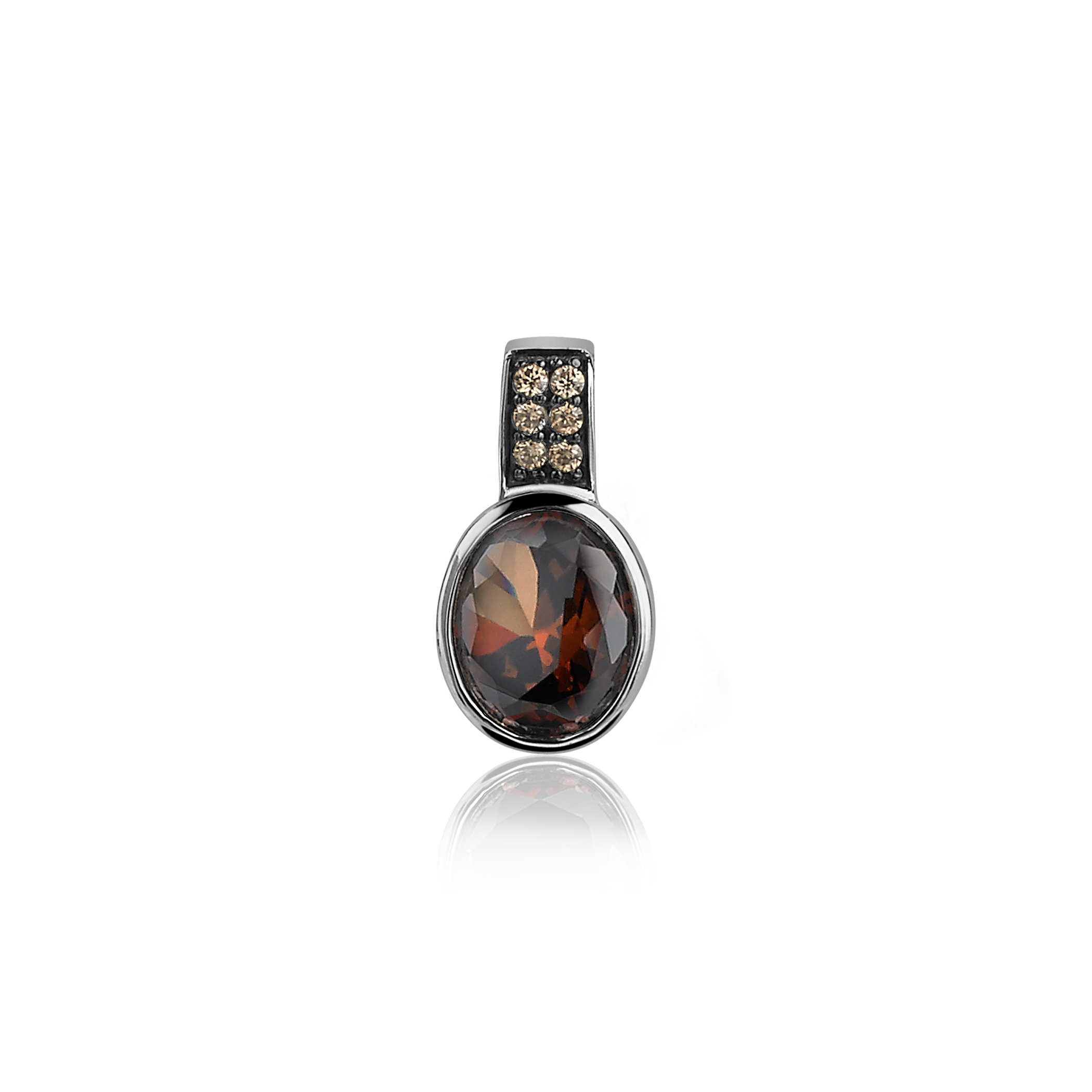 Zinzi zilveren hanger bruin ZIH1045C 