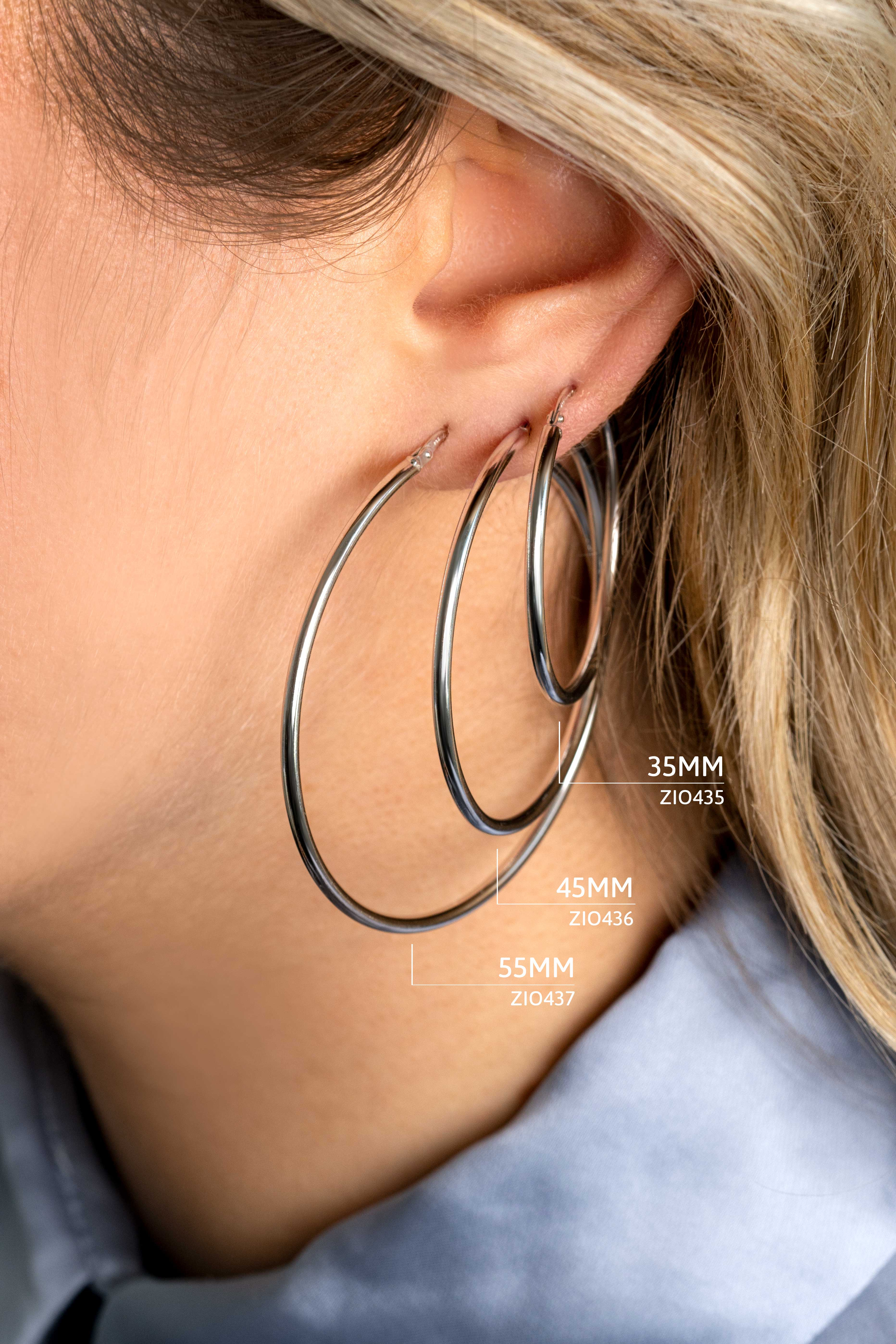 ZINZI zilveren oorringen 55 x 2mm glad ZIO437
