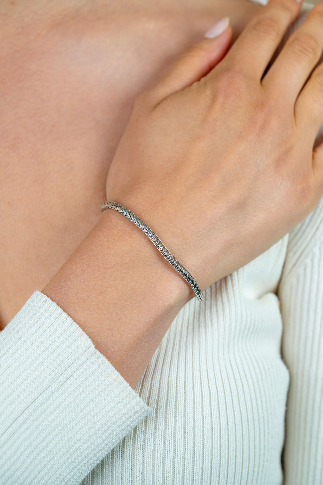 ZINZI zilveren schakelarmband vossenstaart 3.0mm breed ZIA1124