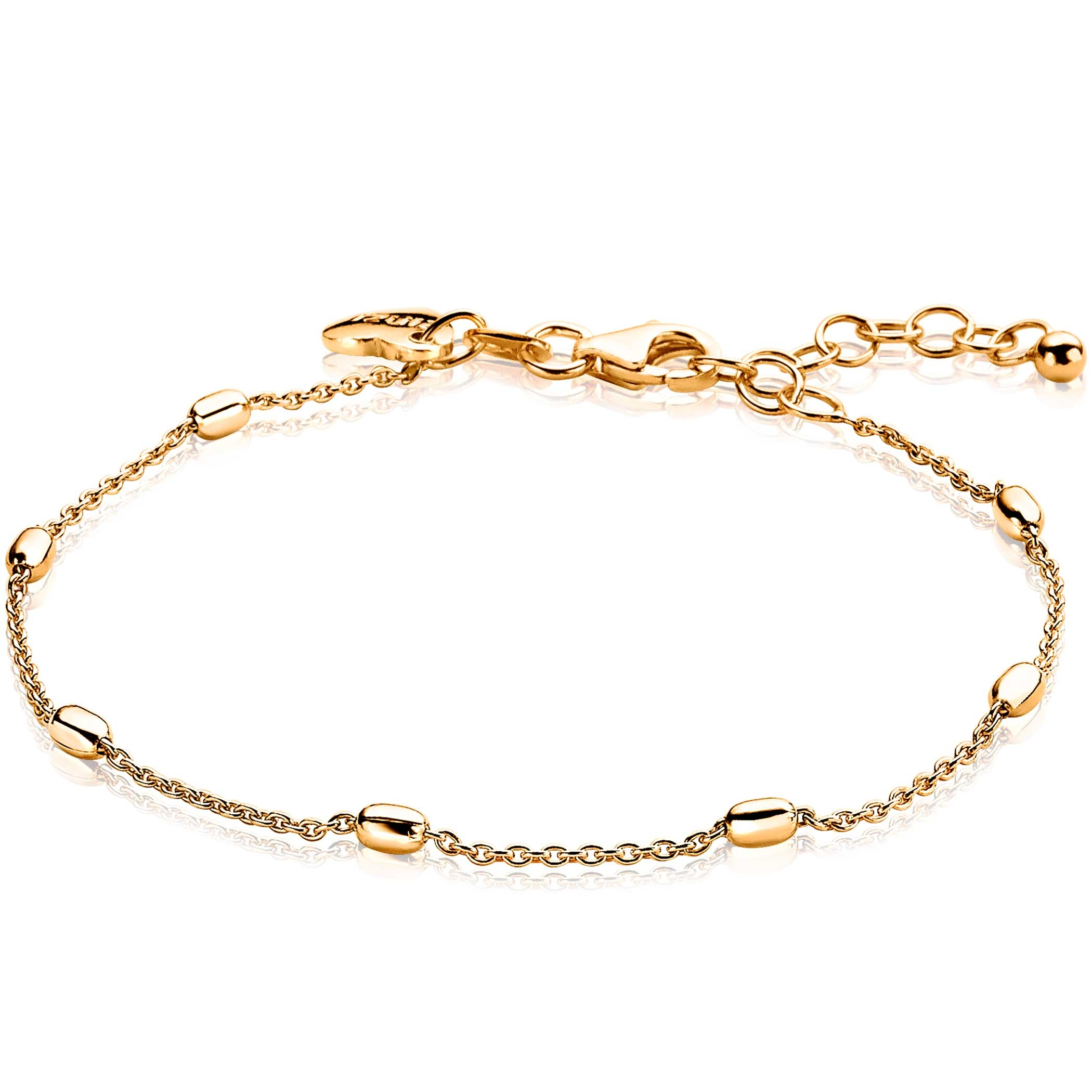 ZINZI zilveren fantasie armband geel verguld ovaal 16,5-20cm ZIA1655G