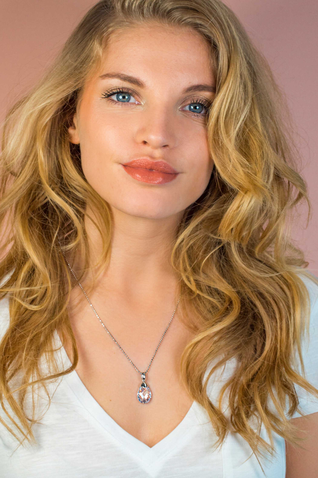 Zinzi zilveren hanger peervorm wit ZIH1171 