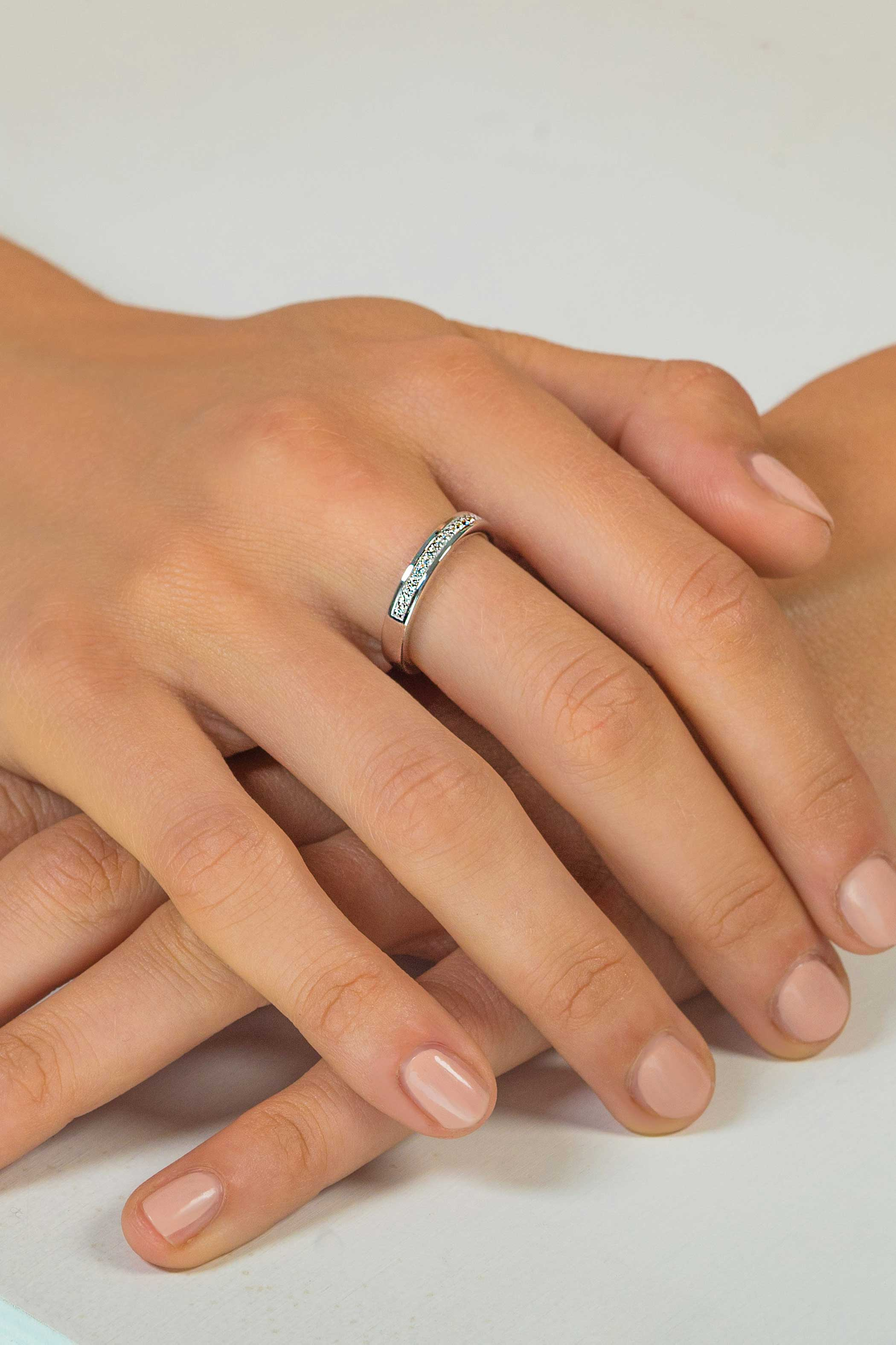 ZINZI zilveren aanschuifring wit ZIR1476