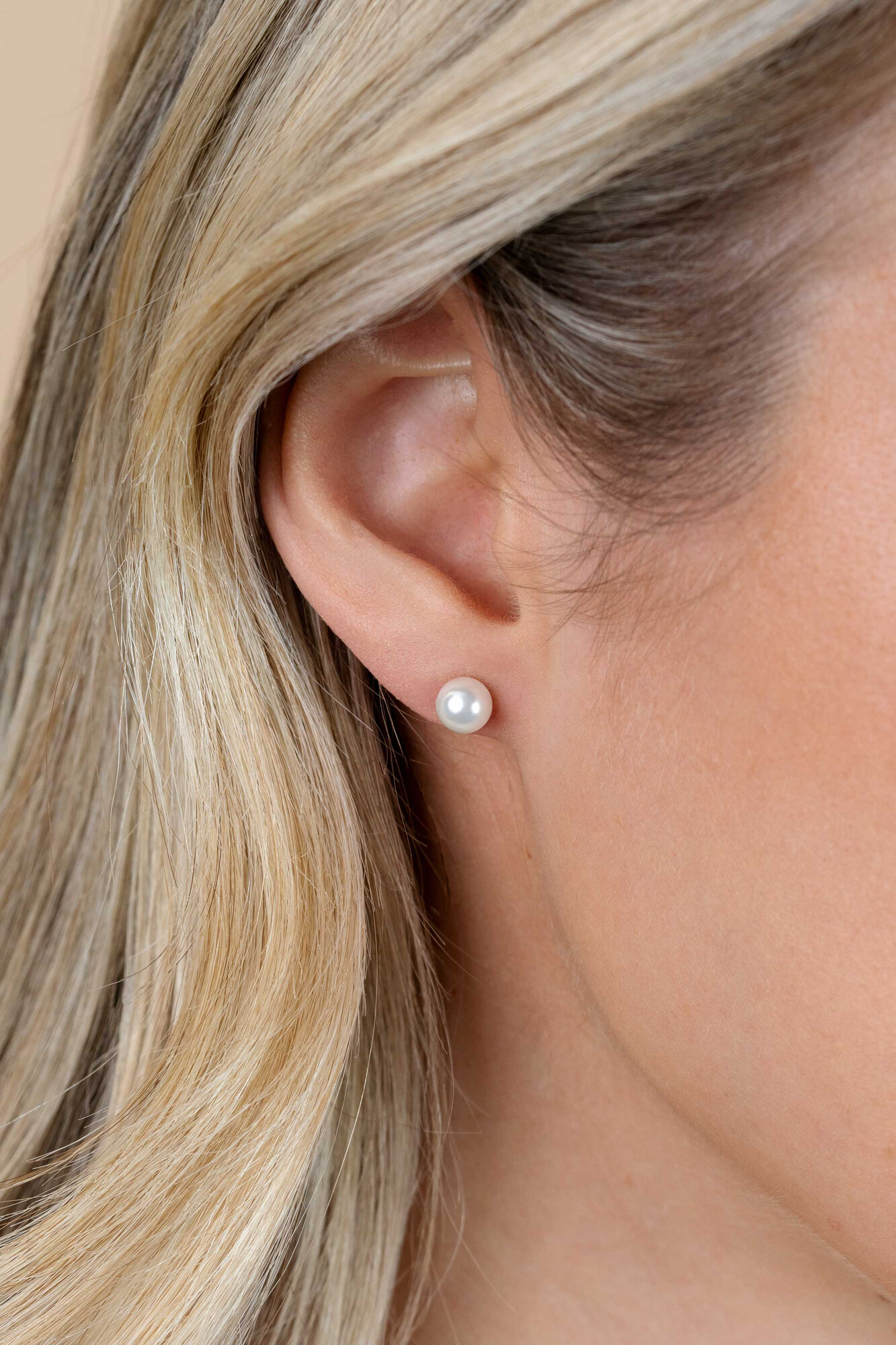 ZINZI zilveren oorknoppen 6mm wit parel ZIO1317