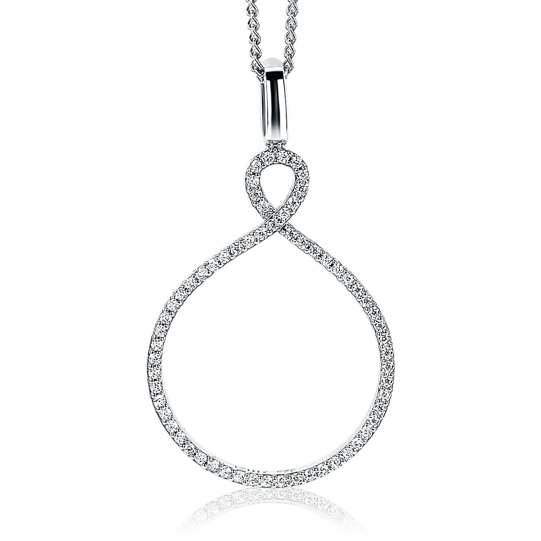 ZINZI zilveren luxe hanger infinity wit ZIH1893 (zonder collier)