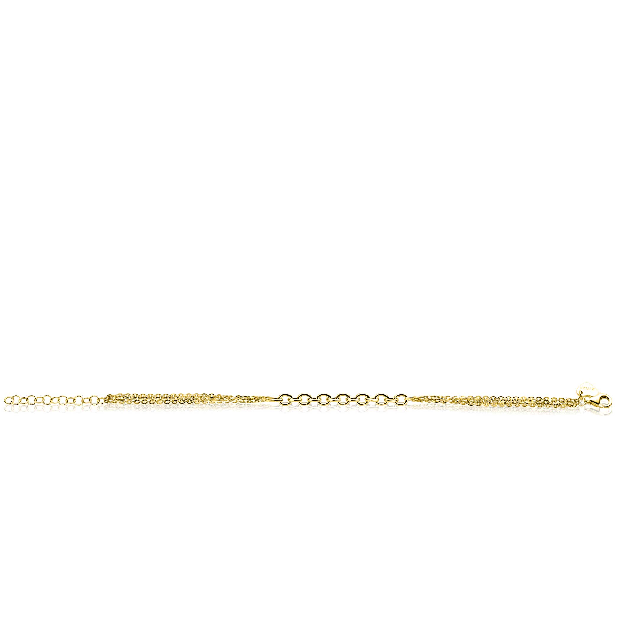 ZINZI goldplated zilveren multi schakelarmband met jasseron schakels ZIA2781G