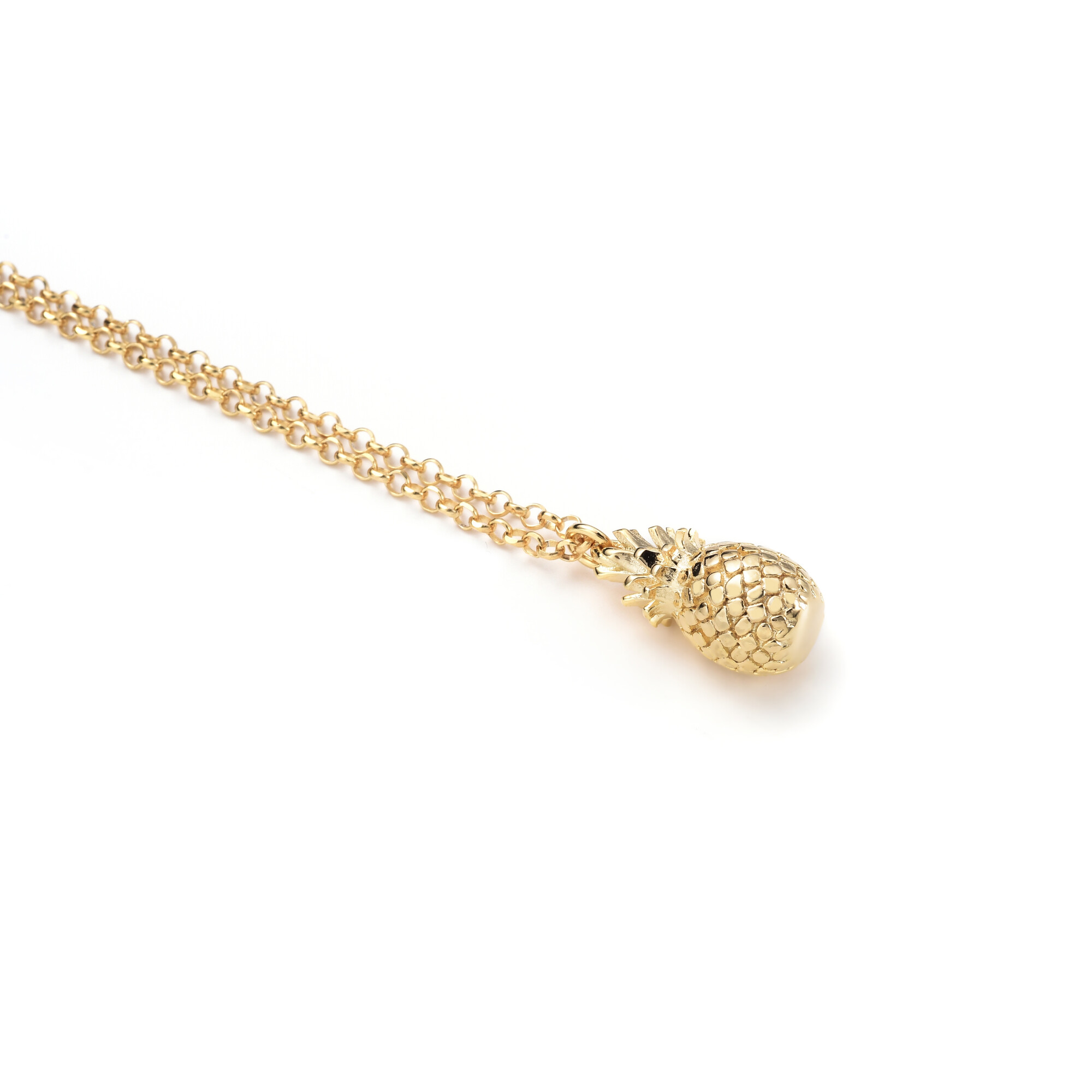 ZINZI zilveren ketting geel verguld ananas 42-45cm ZIC1699G