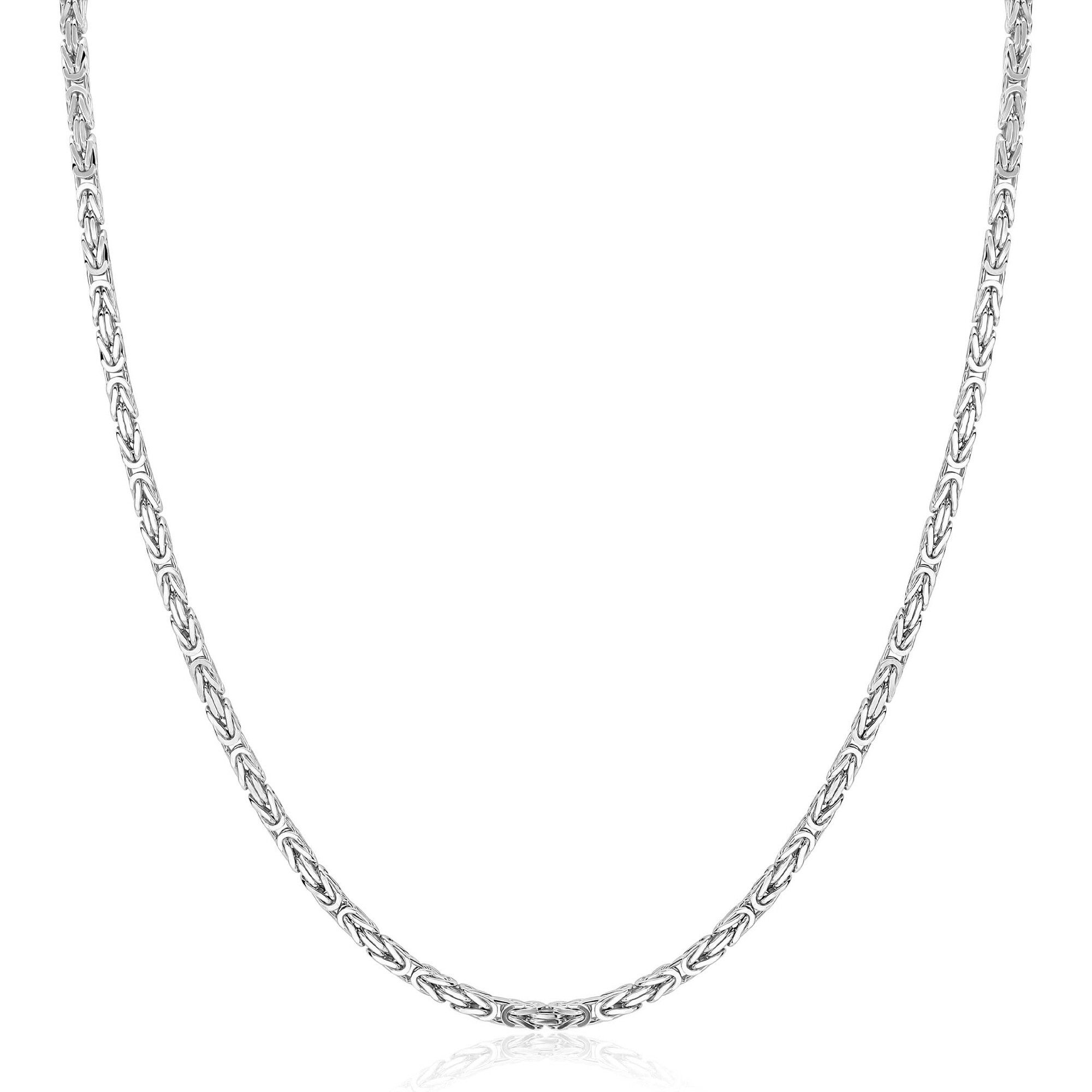 ZINZI zilveren massieve koningsschakel ketting (2mm breed) 42-45cm ZIC2846