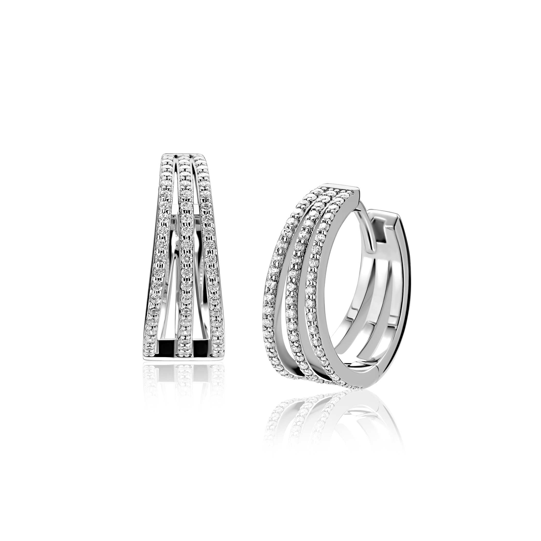 18mm ZINZI zilveren multi-look oorringen met luxe scharniersluiting 7mm breed ZIO2727L