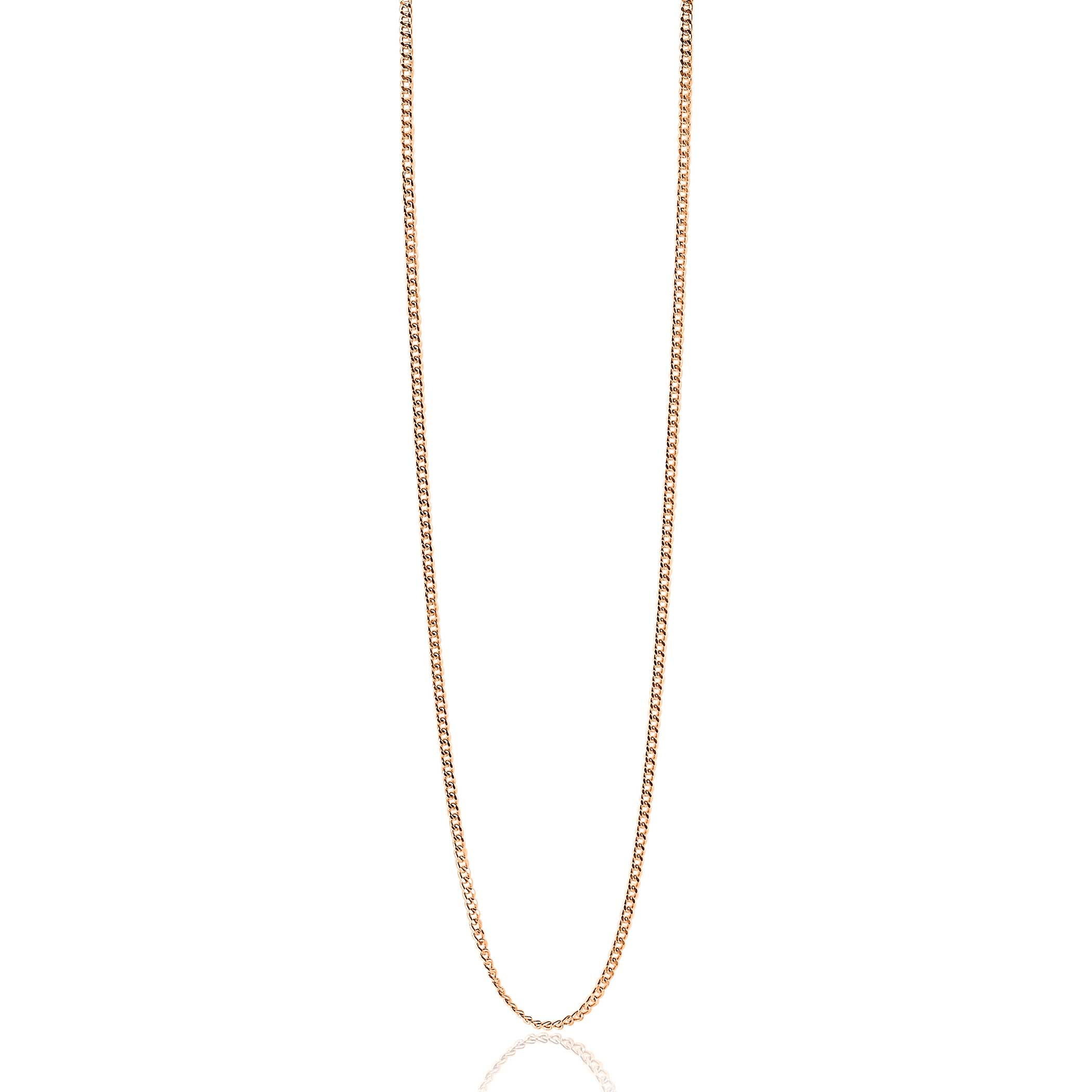 90cm ZINZI zilveren gourmet ketting rosé verguld ZILC-G90R