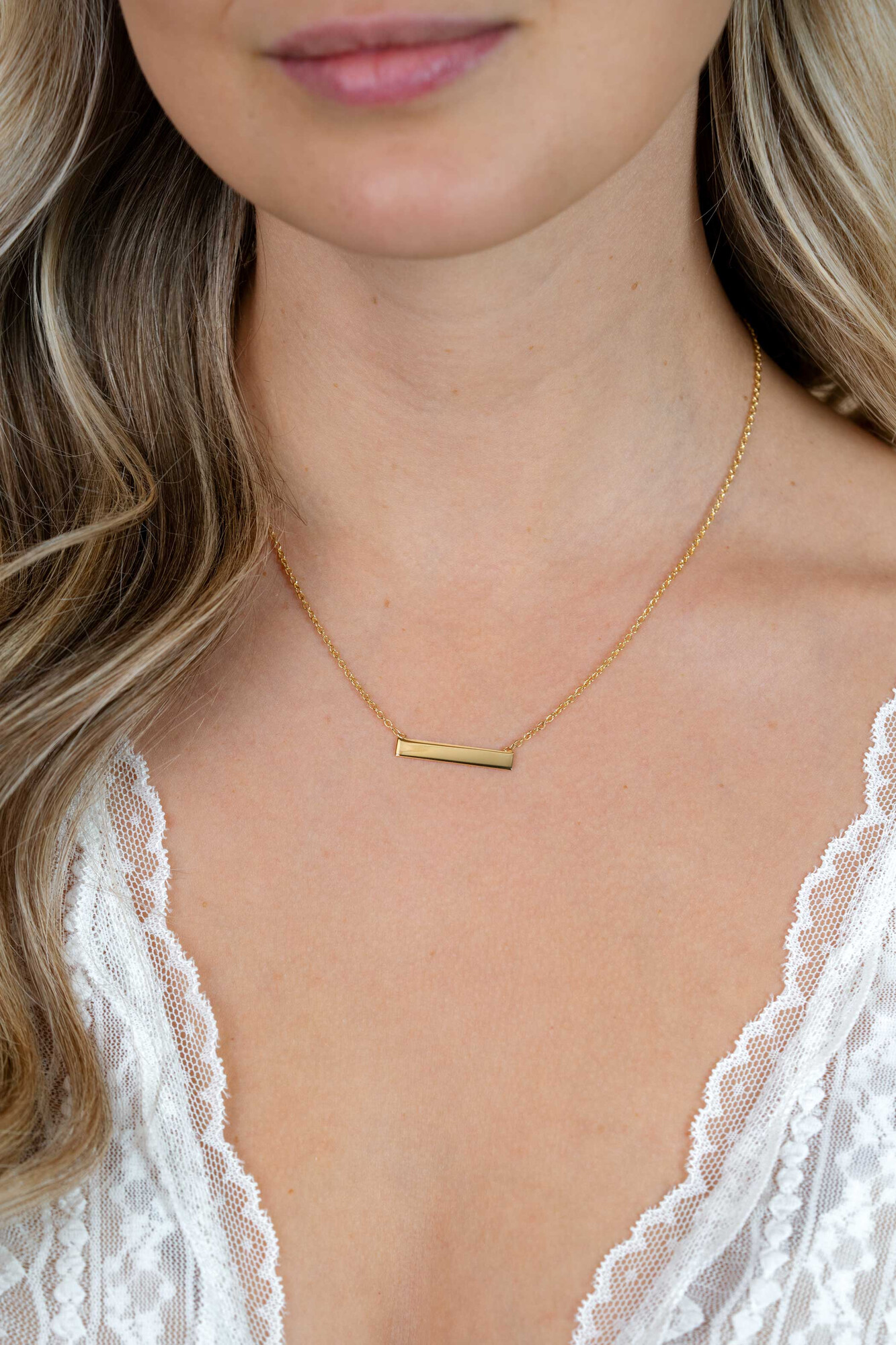 ZINZI gold plated zilveren ketting 45cm met glanzend plaatje om te graveren ZIC2344G