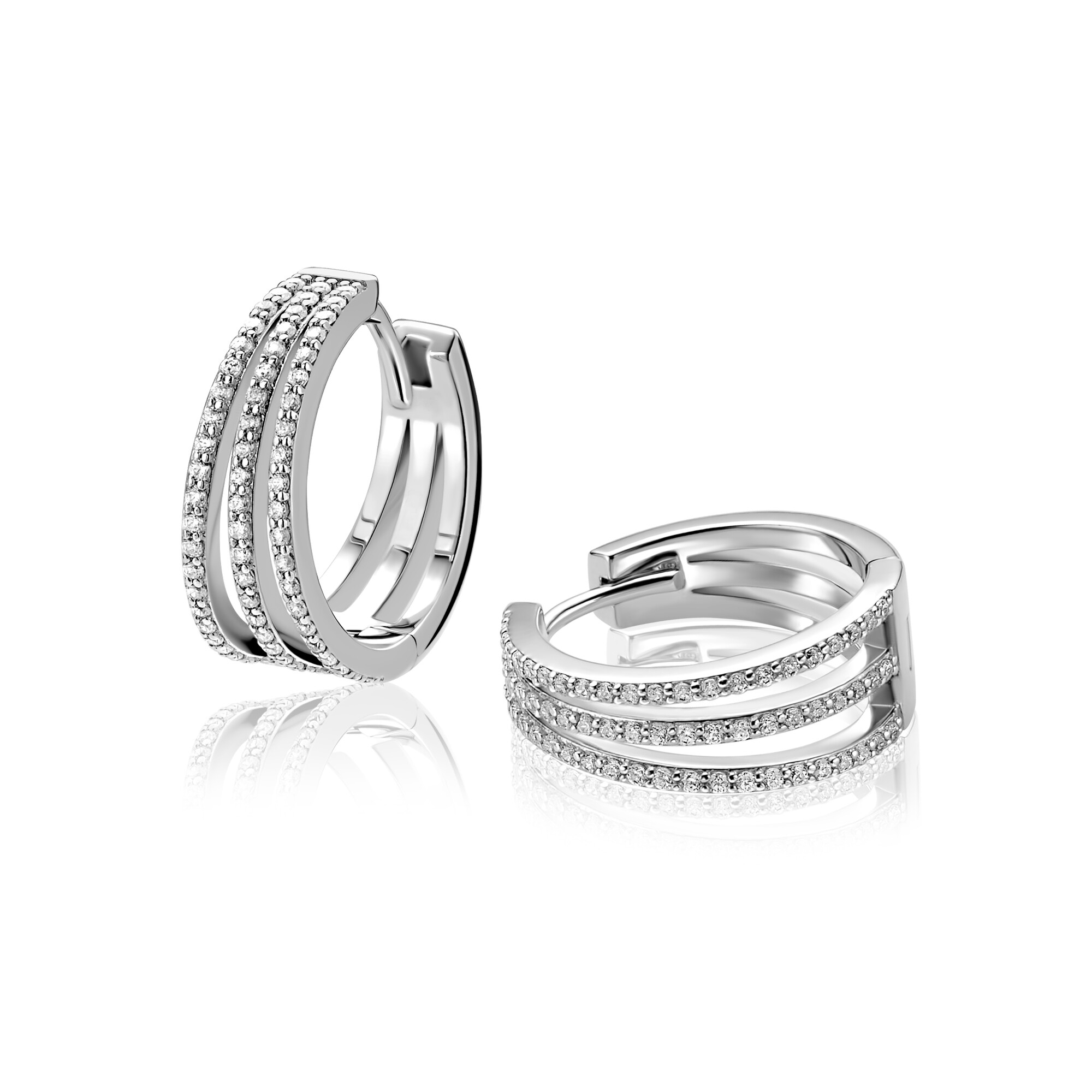 18mm ZINZI zilveren multi-look oorringen met luxe scharniersluiting 7mm breed ZIO2727L