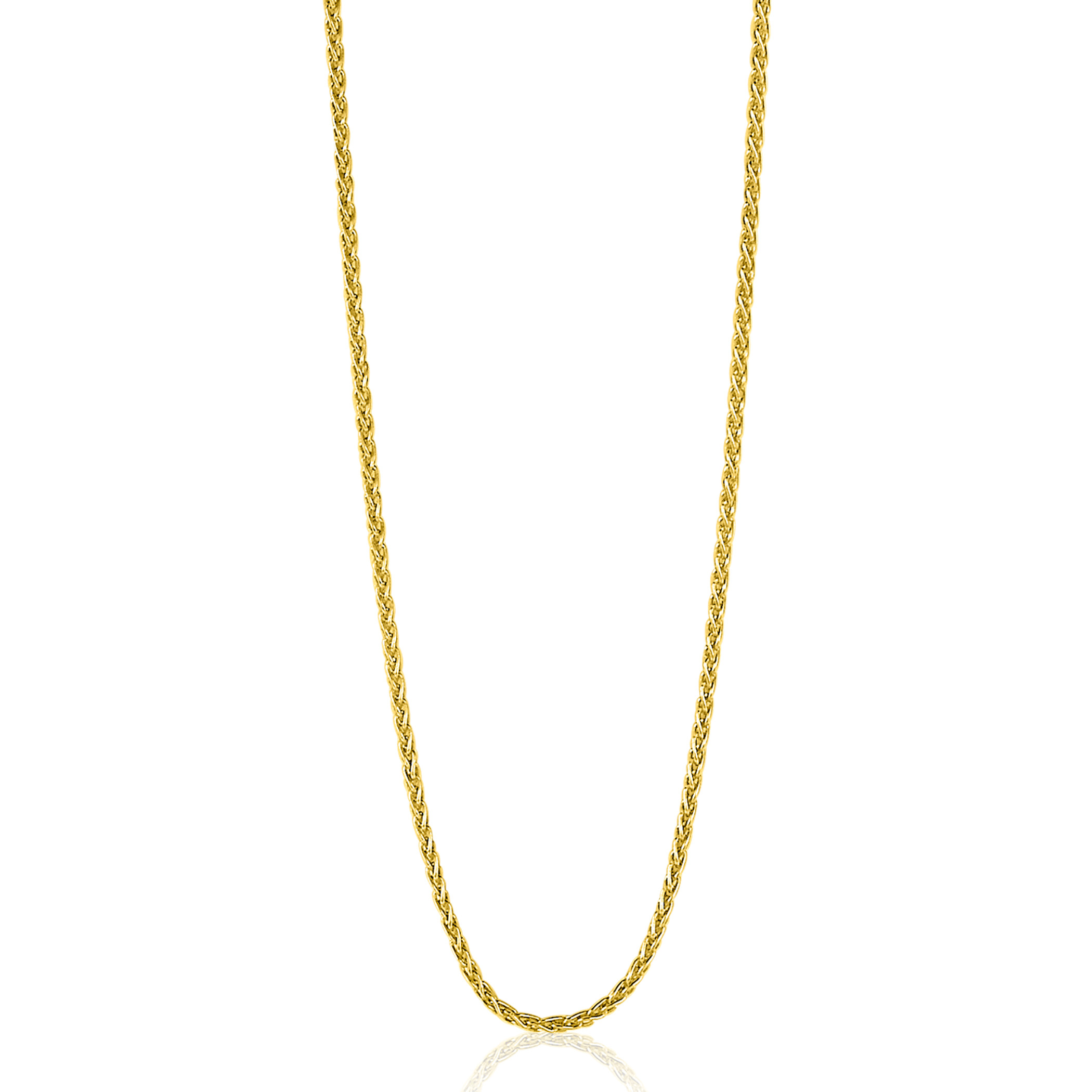 90 cm ZINZI zilveren palmier ketting geel verguld ZILC-P90G