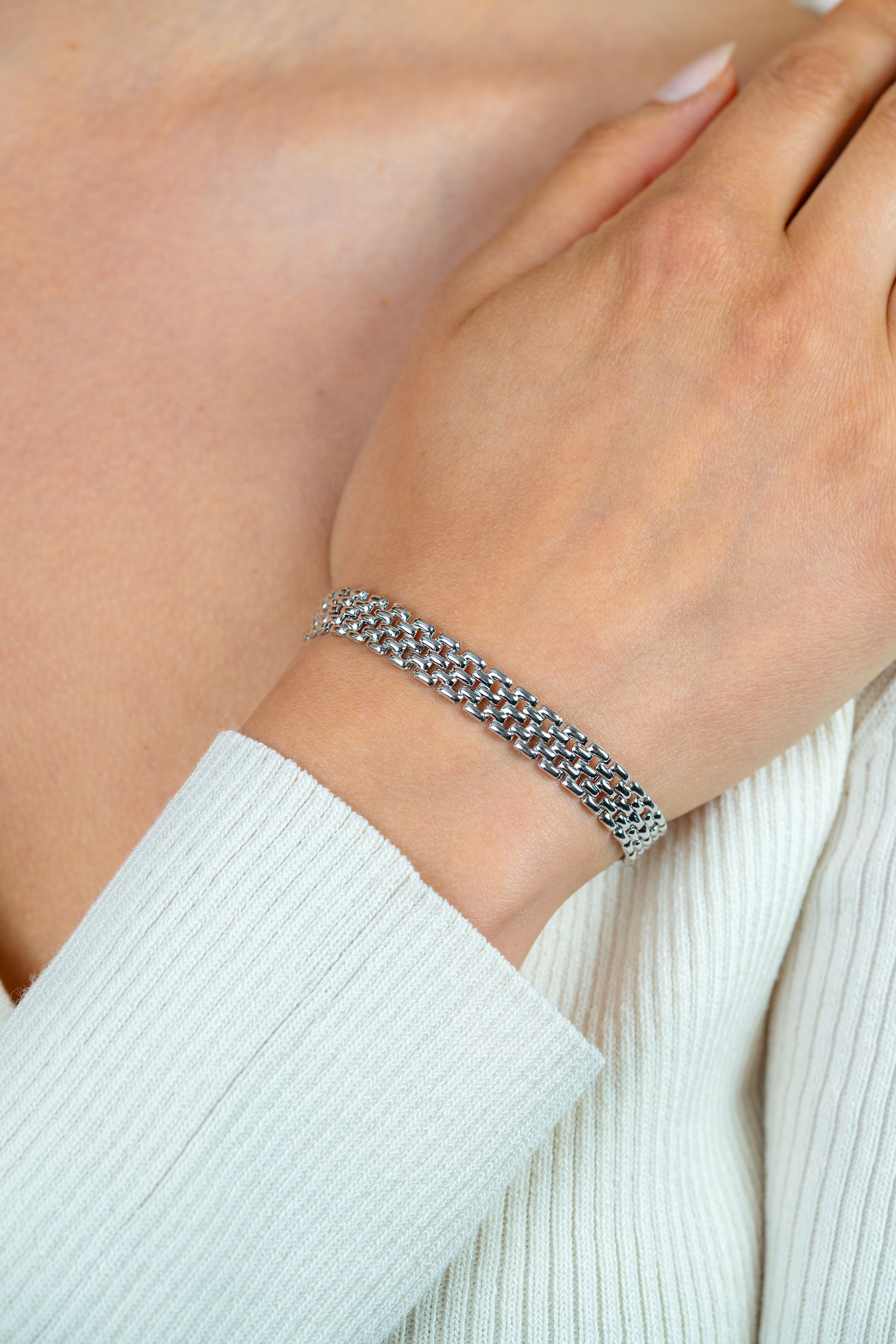 ZINZI zilveren armband met 8mm brede rolex-style schakel 16,5-20cm ZIA2289