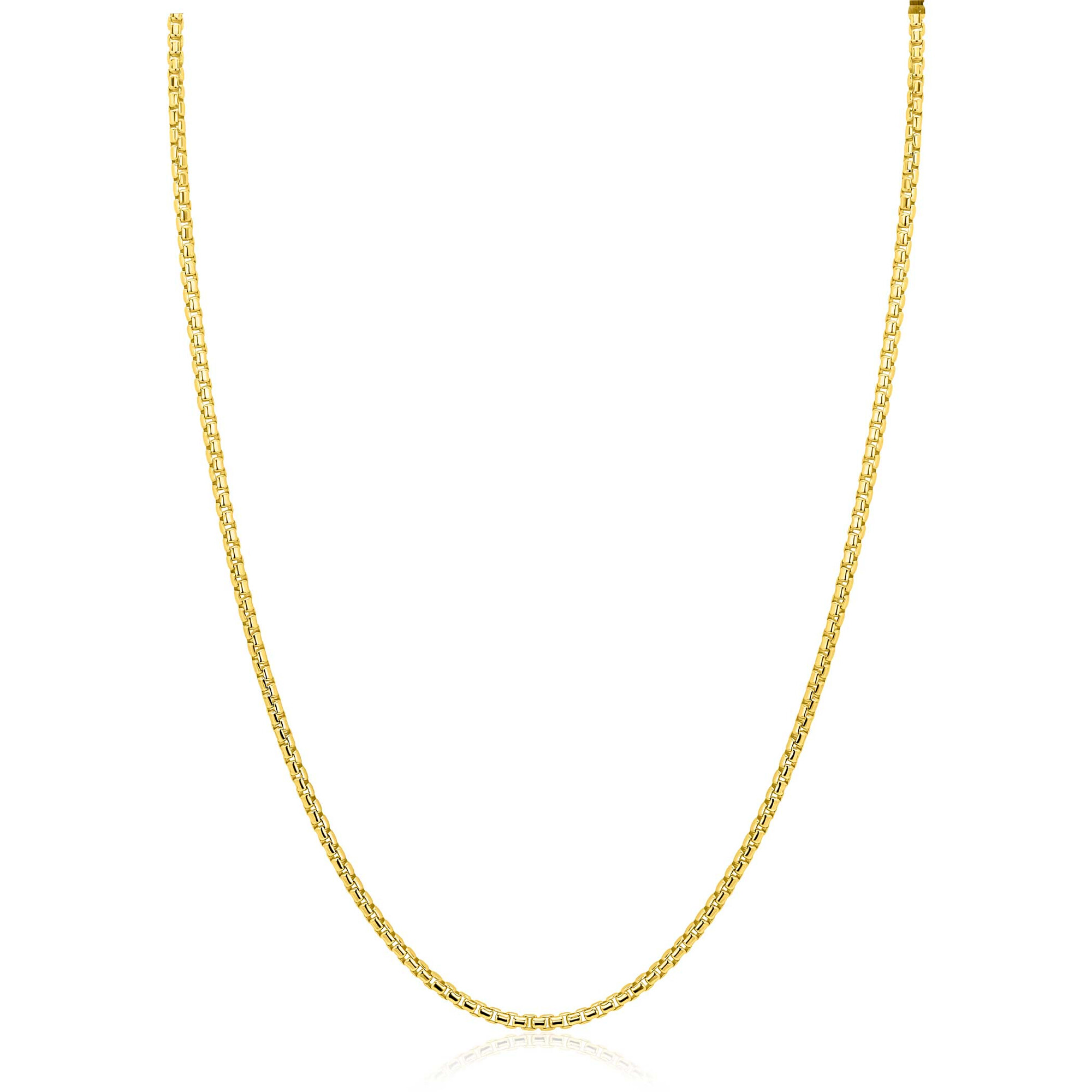 ZINZI gold plated zilveren ronde Venetiaanse schakel ketting (1,8mm breed) 42-45cm ZIC2842G
