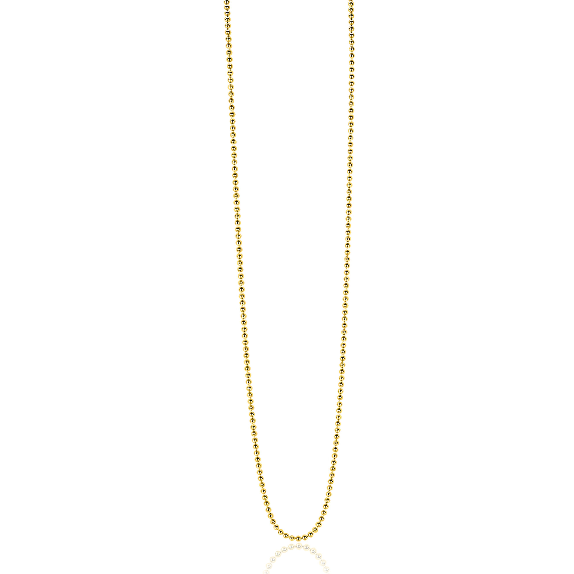 70cm ZINZI zilveren bolletjes ketting gold plated. 0,9mm breed ZILC-B70G