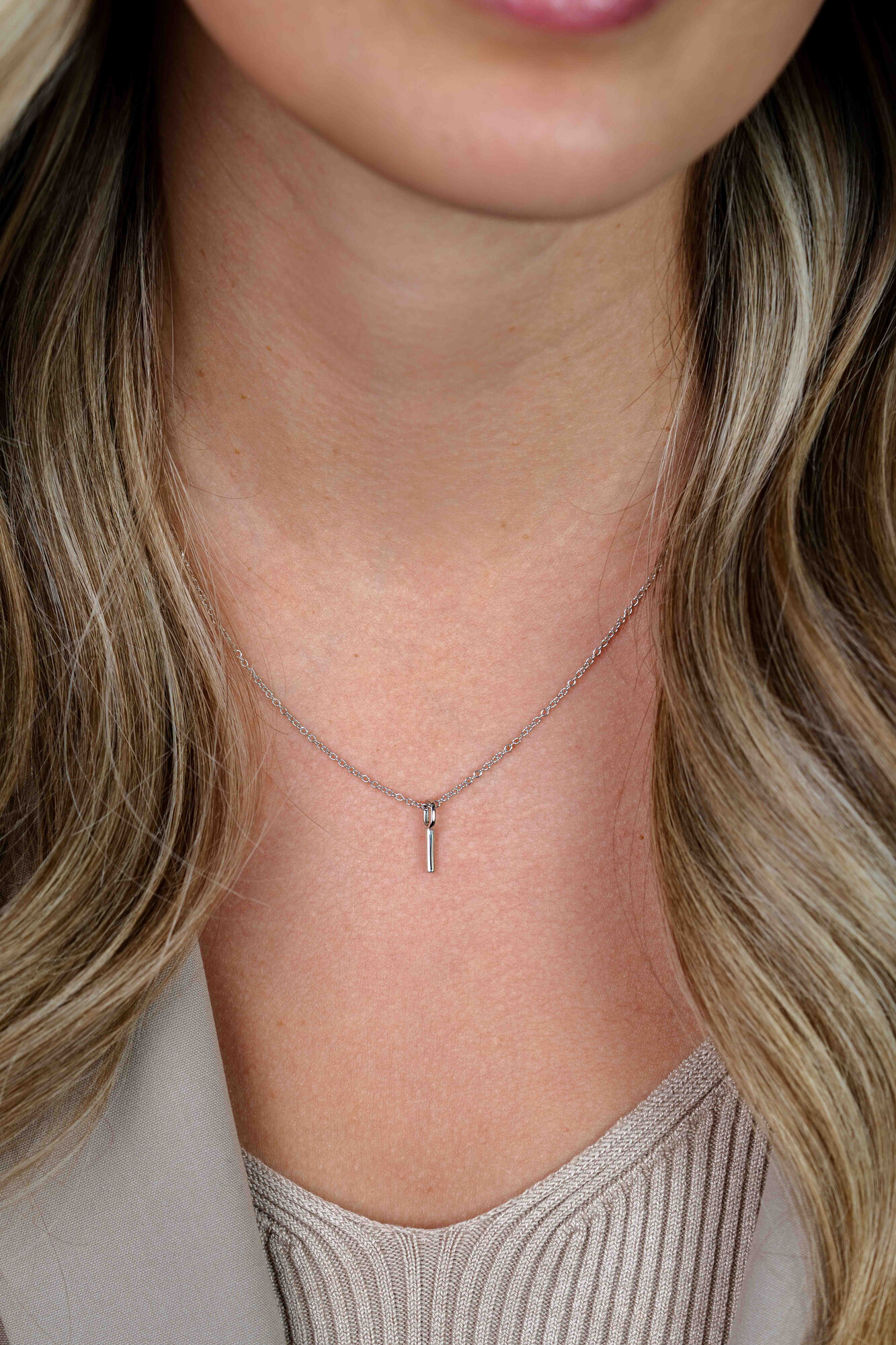 ZINZI zilveren letter hanger I ZIH2140I