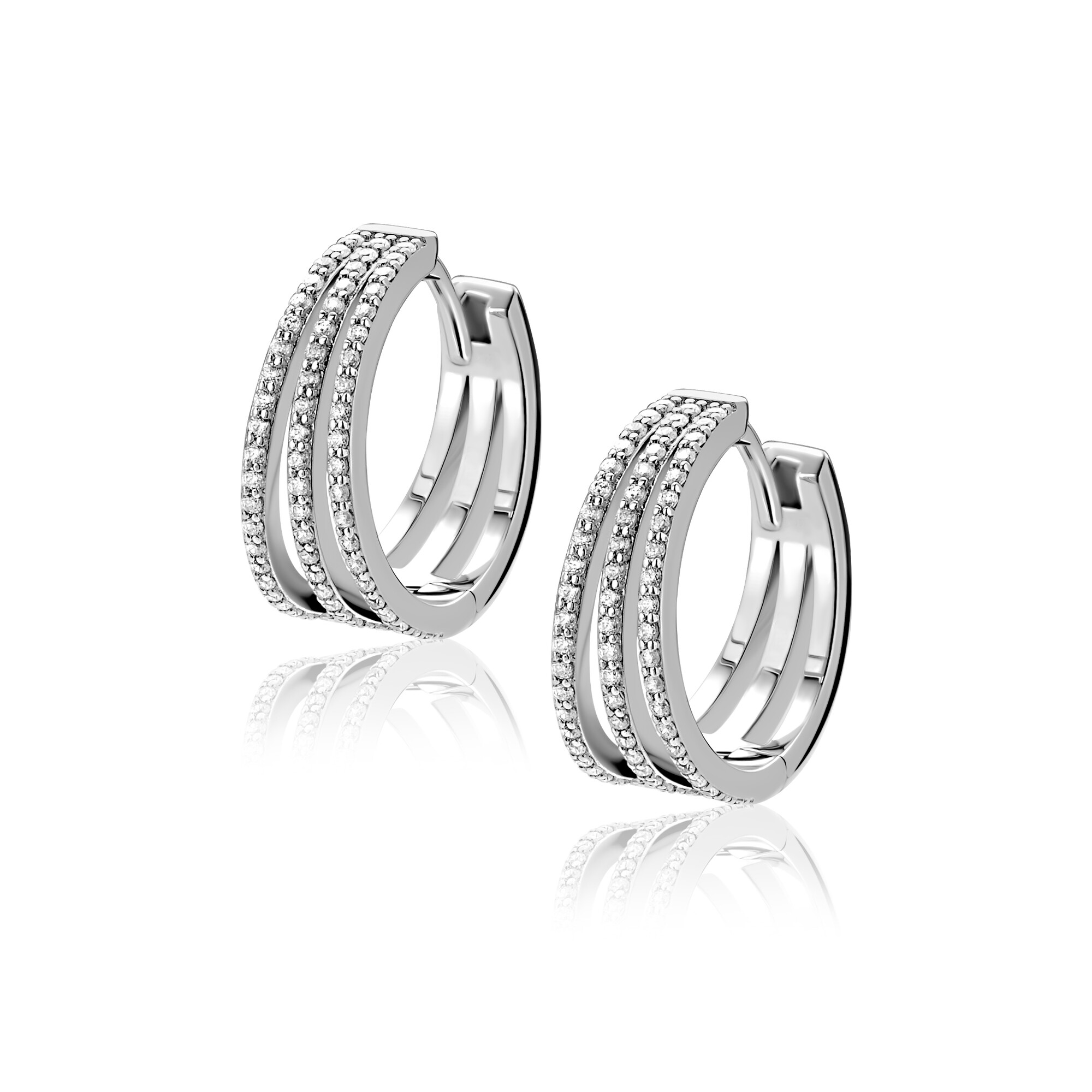 18mm ZINZI zilveren multi-look oorringen met luxe scharniersluiting 7mm breed ZIO2727L