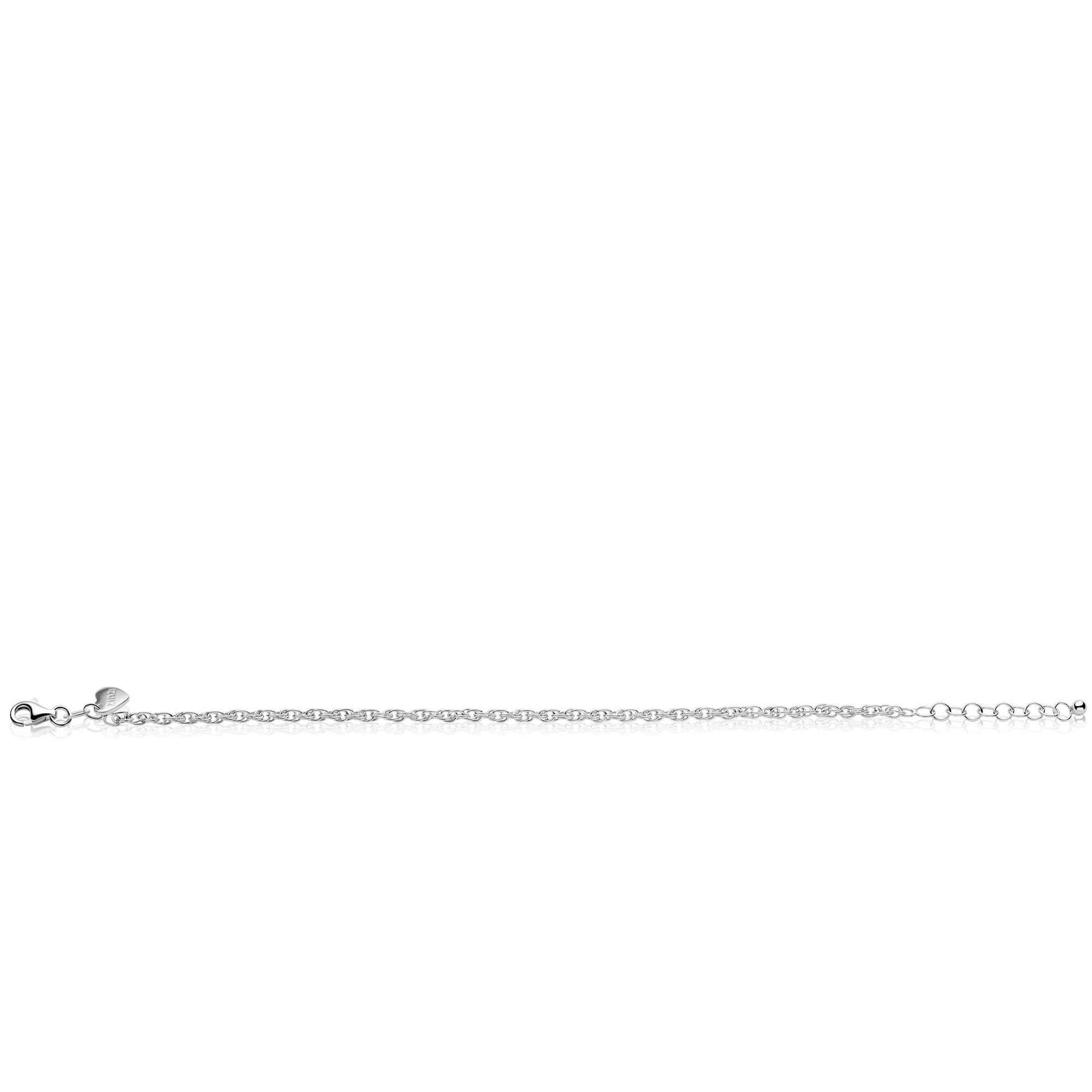 ZINZI zilveren massieve platte koord armband (2,6mm breed) 18-20cm ZIA2844