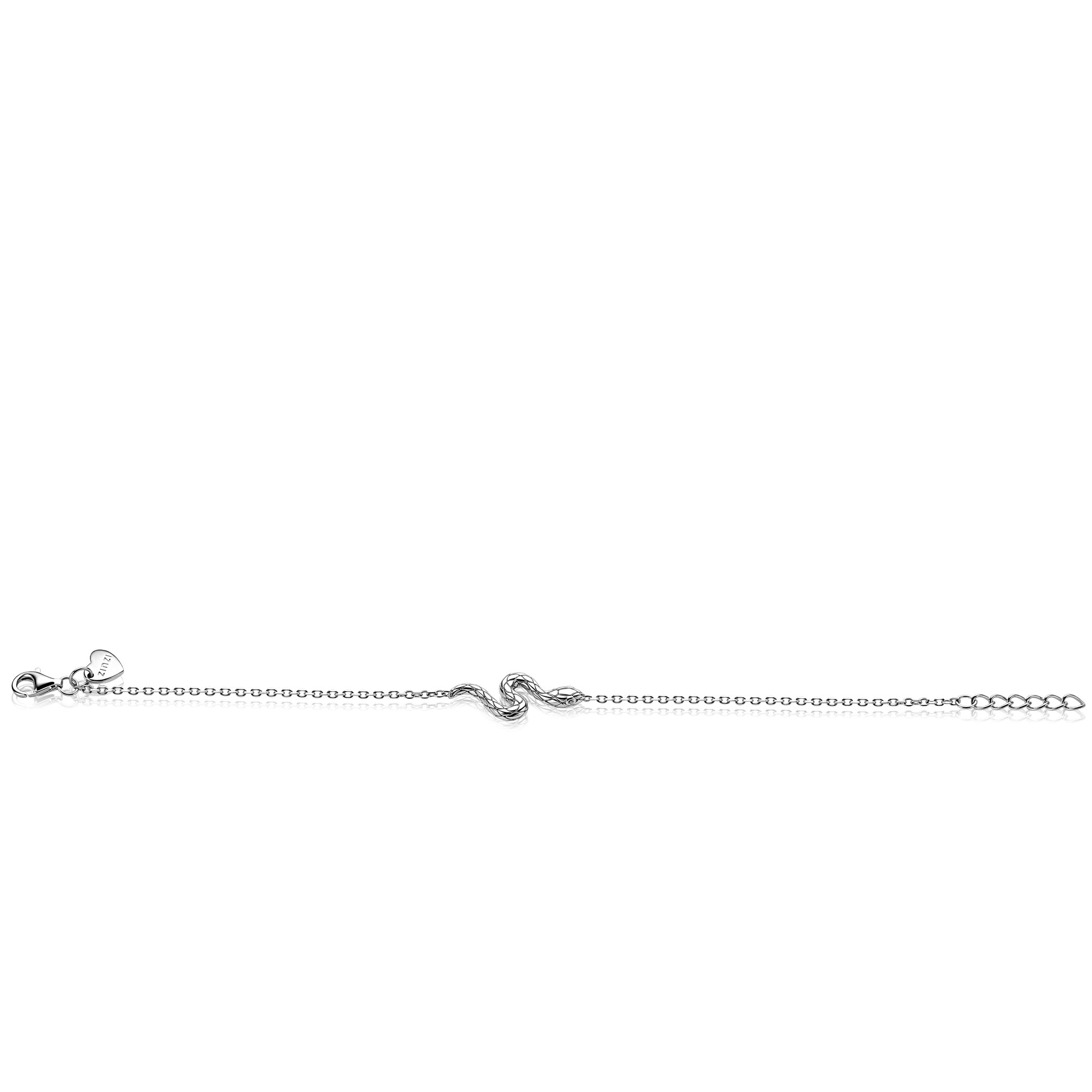 ZINZI zilveren armband met elegante slang, witte zirkonia's ZIA2721