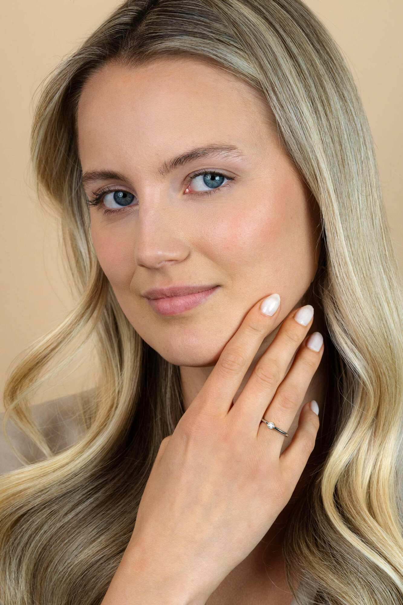 ZINZI zilveren ring bicolor glad rond met witte zirconia ZIR1177Y