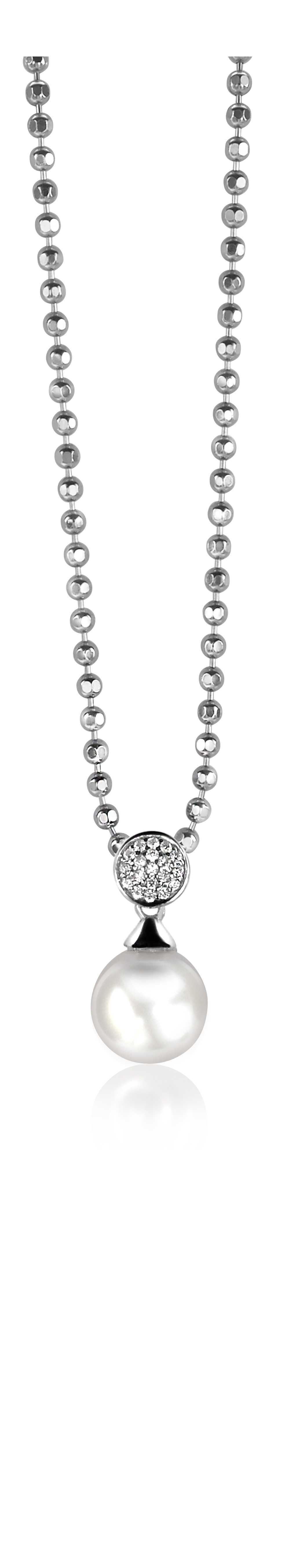 Zinzi zilveren parelhanger wit ZIH1151 (zonder collier)