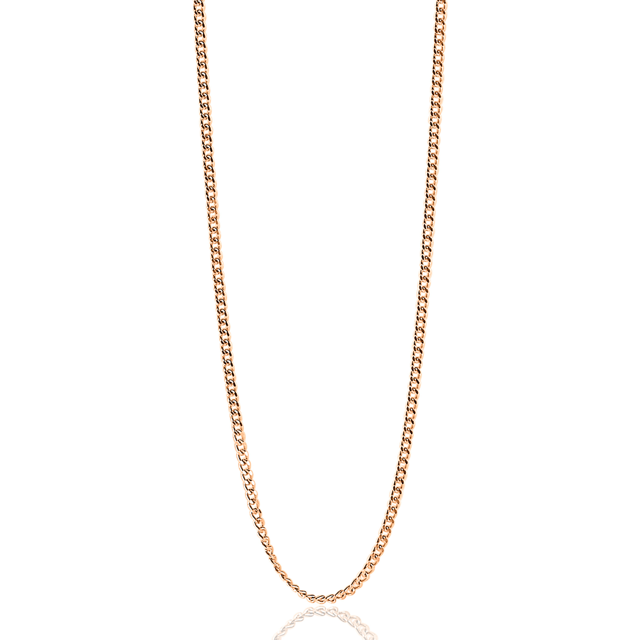 90cm ZINZI zilveren gourmet ketting rosé verguld ZILC-G90R