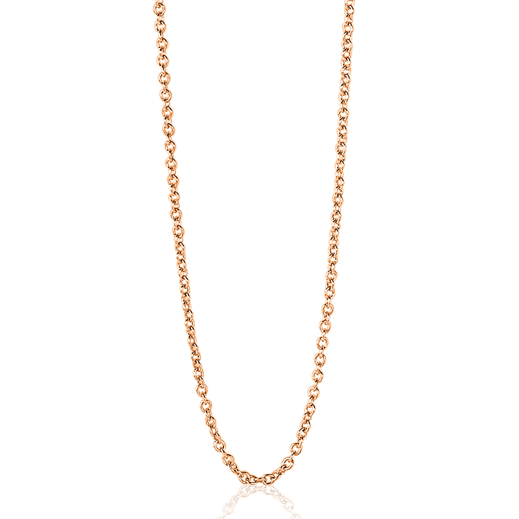 90cm ZINZI zilveren anker ketting rosé verguld ZILC-A90R
