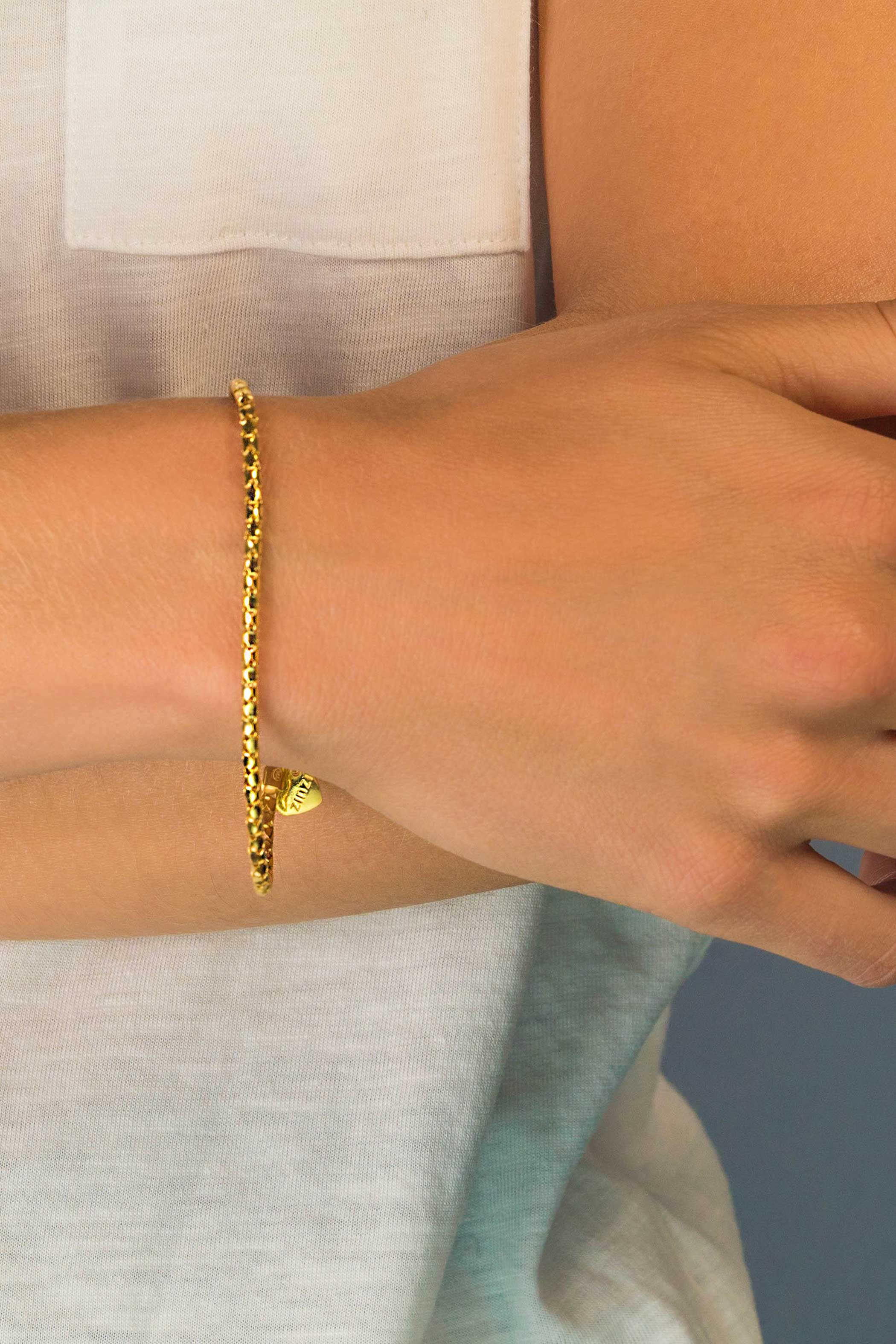 Zinzi geelgoud verguld zilveren fantasie armband 17-19cm ZIA1129G