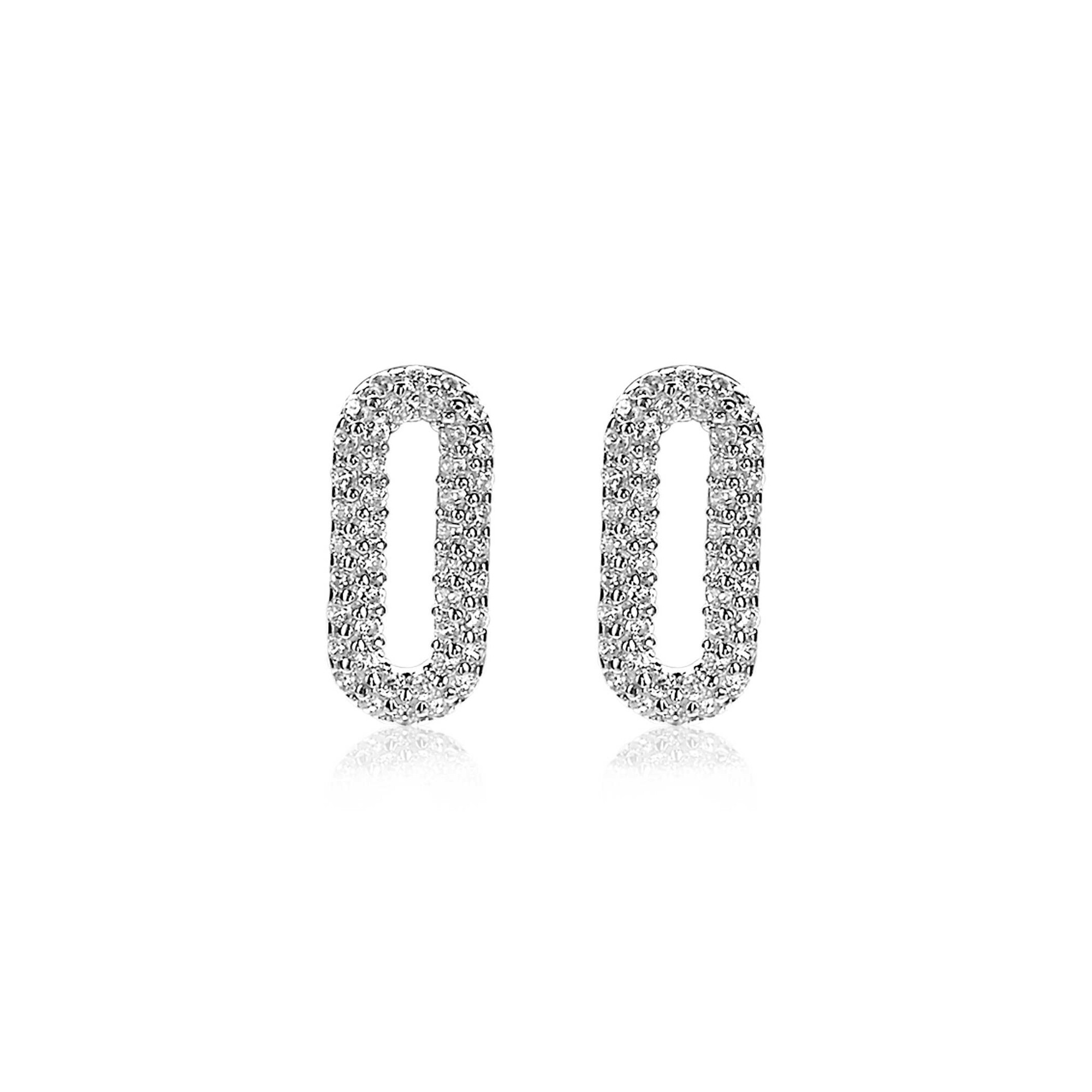 ZINZI zilveren luxe oorsieraden ovaal wit ZIO1894