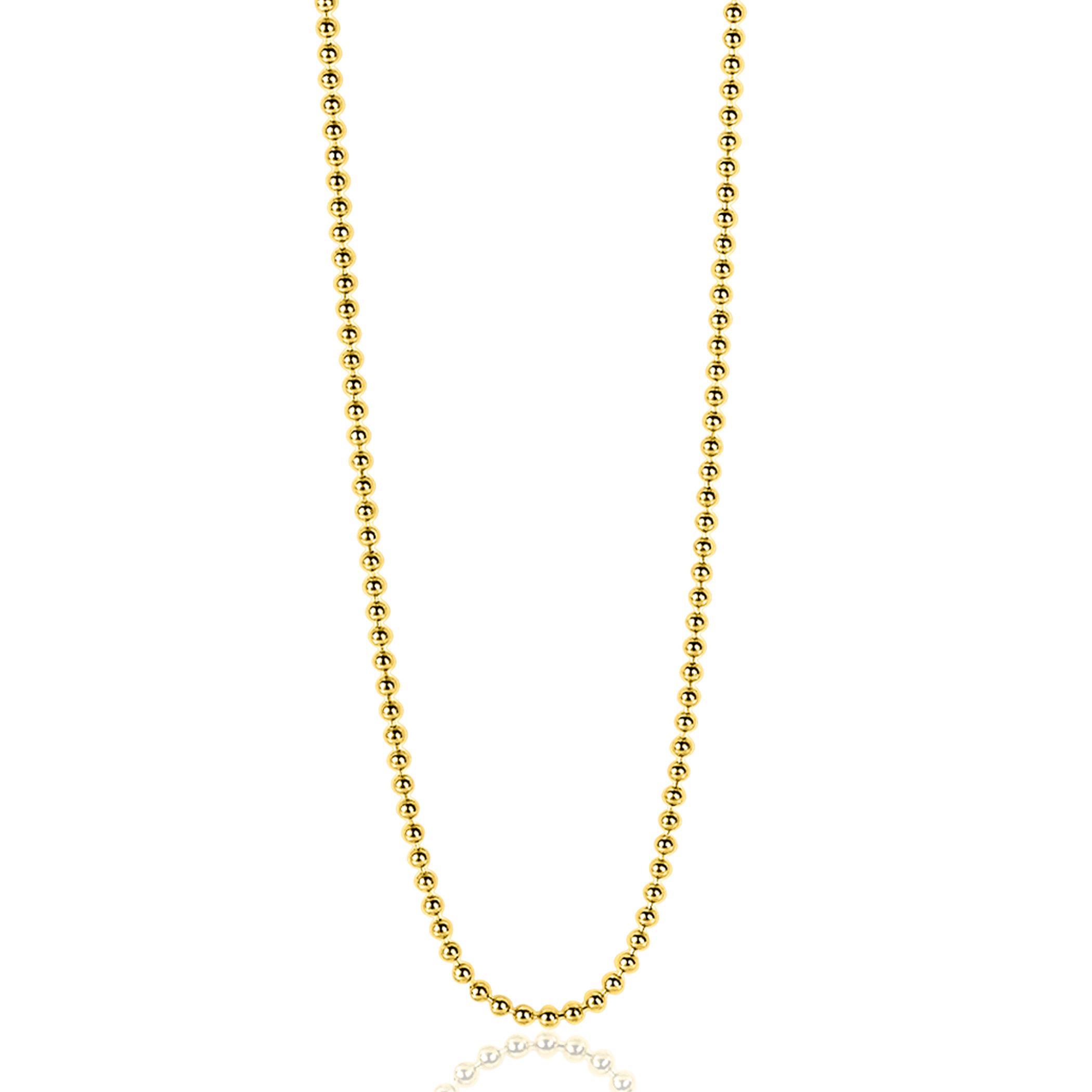 45cm ZINZI zilveren bolletjes ketting geel verguld ZILC-B45G