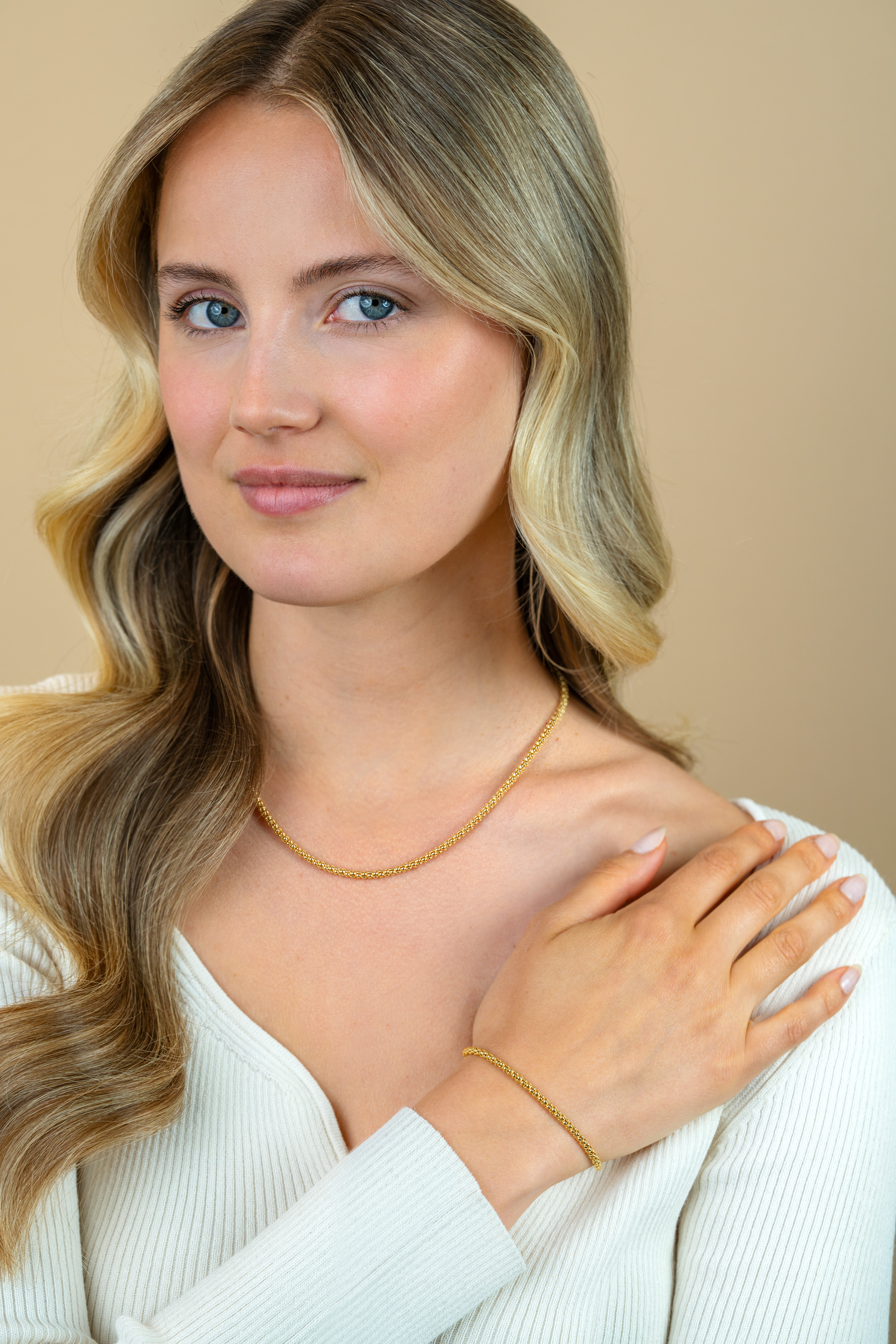 ZINZI zilveren schakelarmband geelverguld 18,5cm ZIA1288G