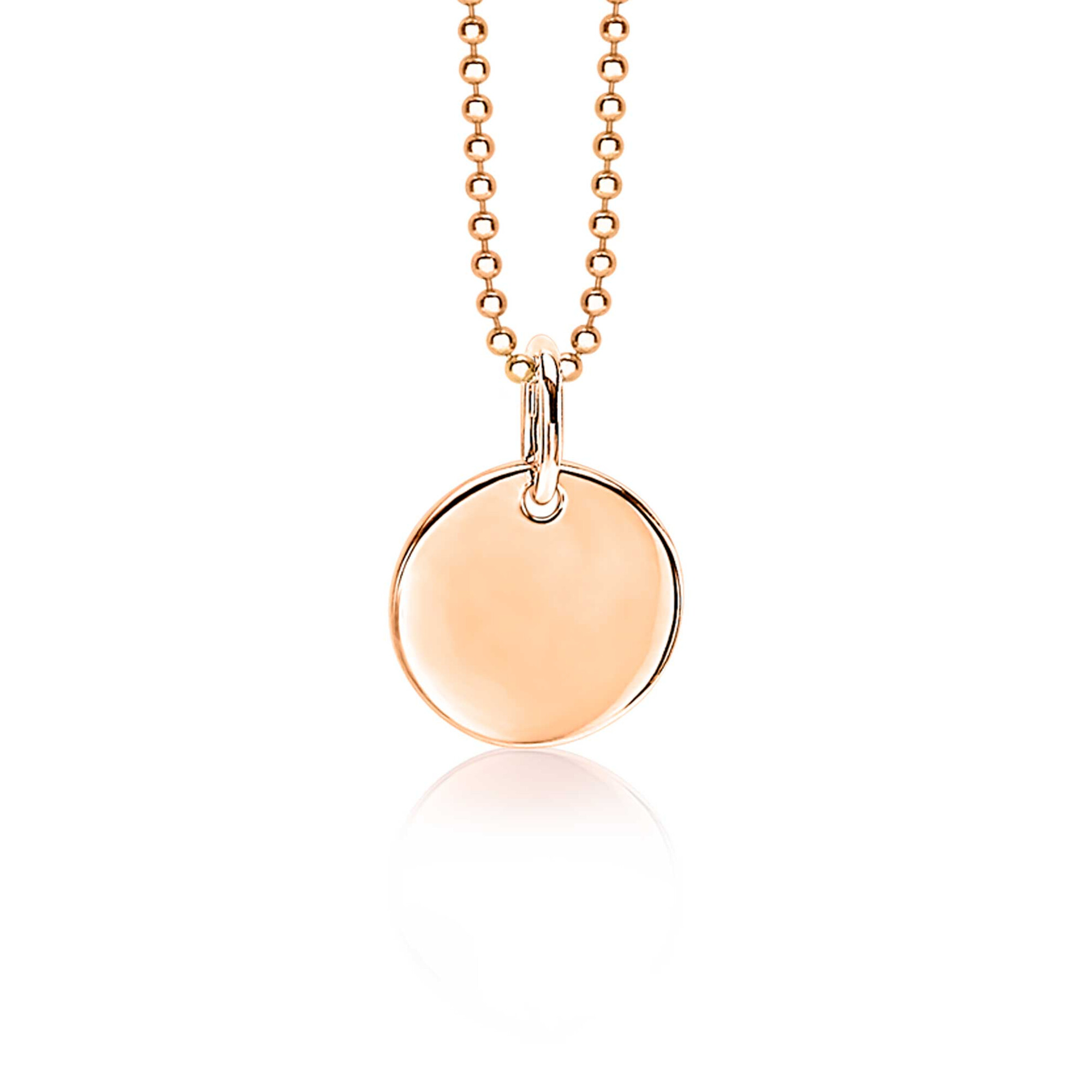 ZINZI zilveren hanger rosé verguld glad rond 12mm ZIH1825R (zonder collier)