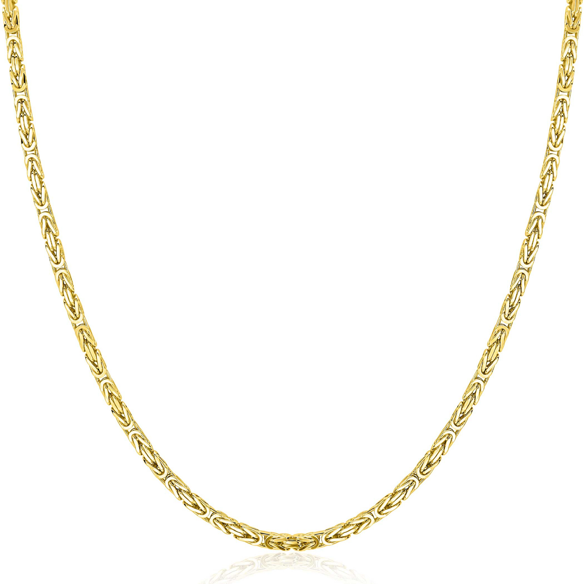 ZINZI gold plated zilveren massieve koningsschakel ketting (2mm breed) 42-45cm ZIC2846G