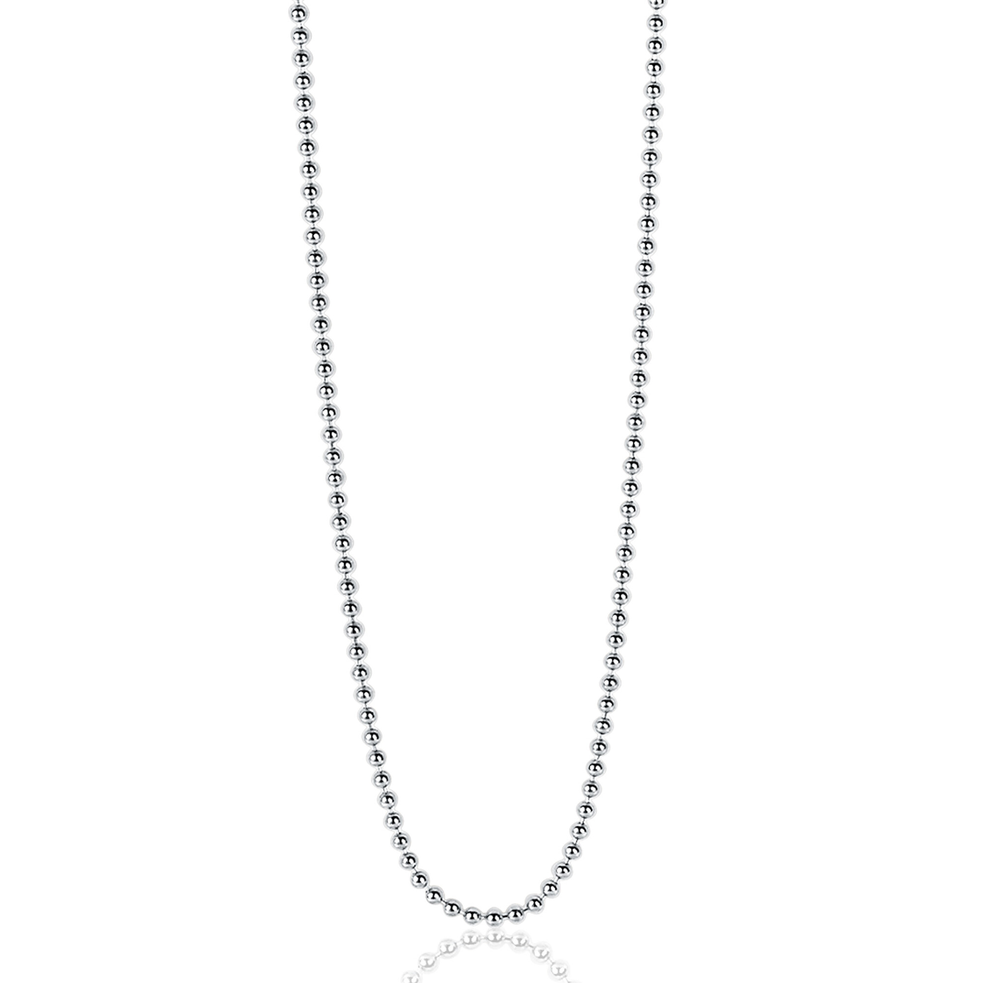 80cm ZINZI zilveren bolletjes ketting. 0,9mm breed ZILC-B80
