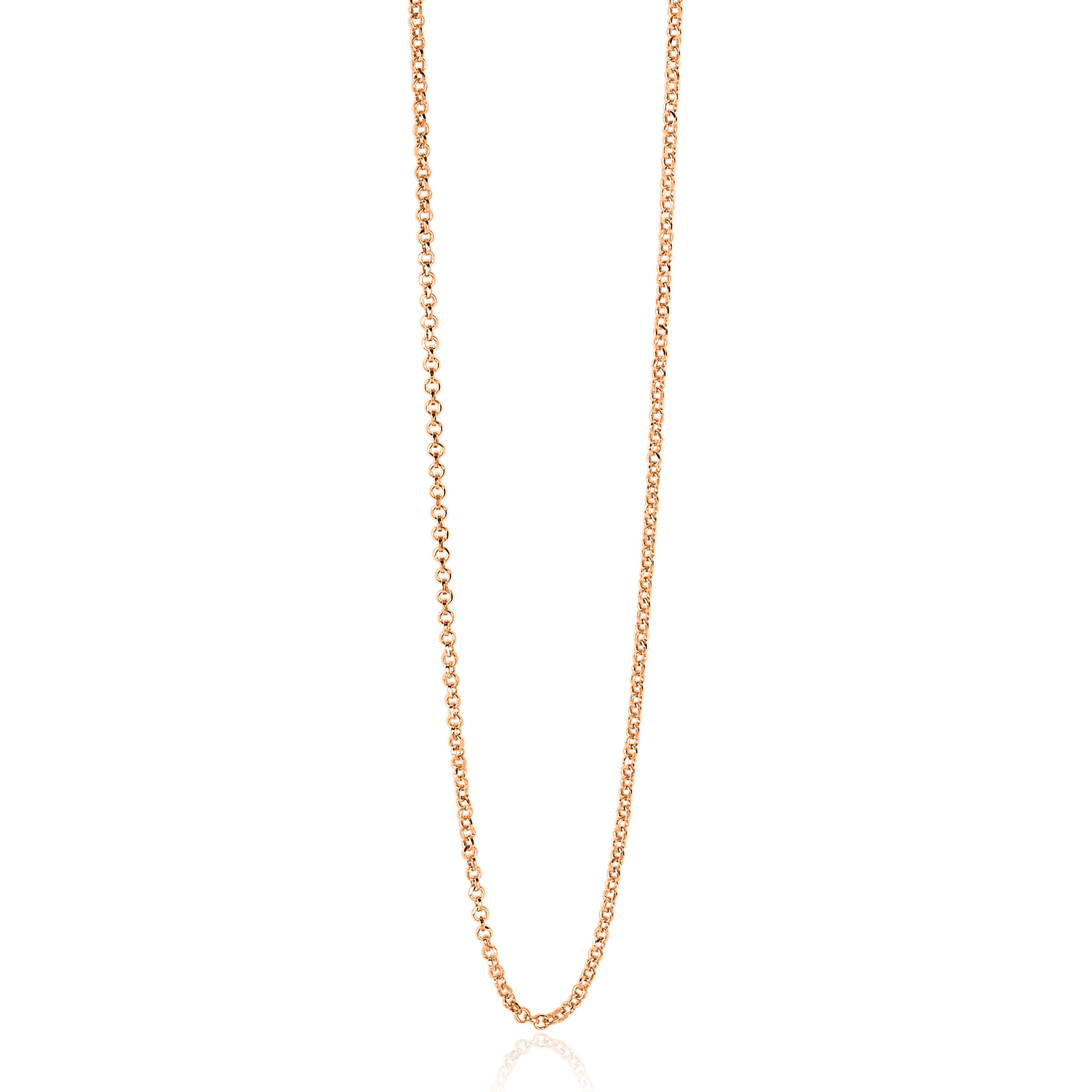 42 cm ZINZI zilveren jasseron ketting rosé verguld ZILC-J42R