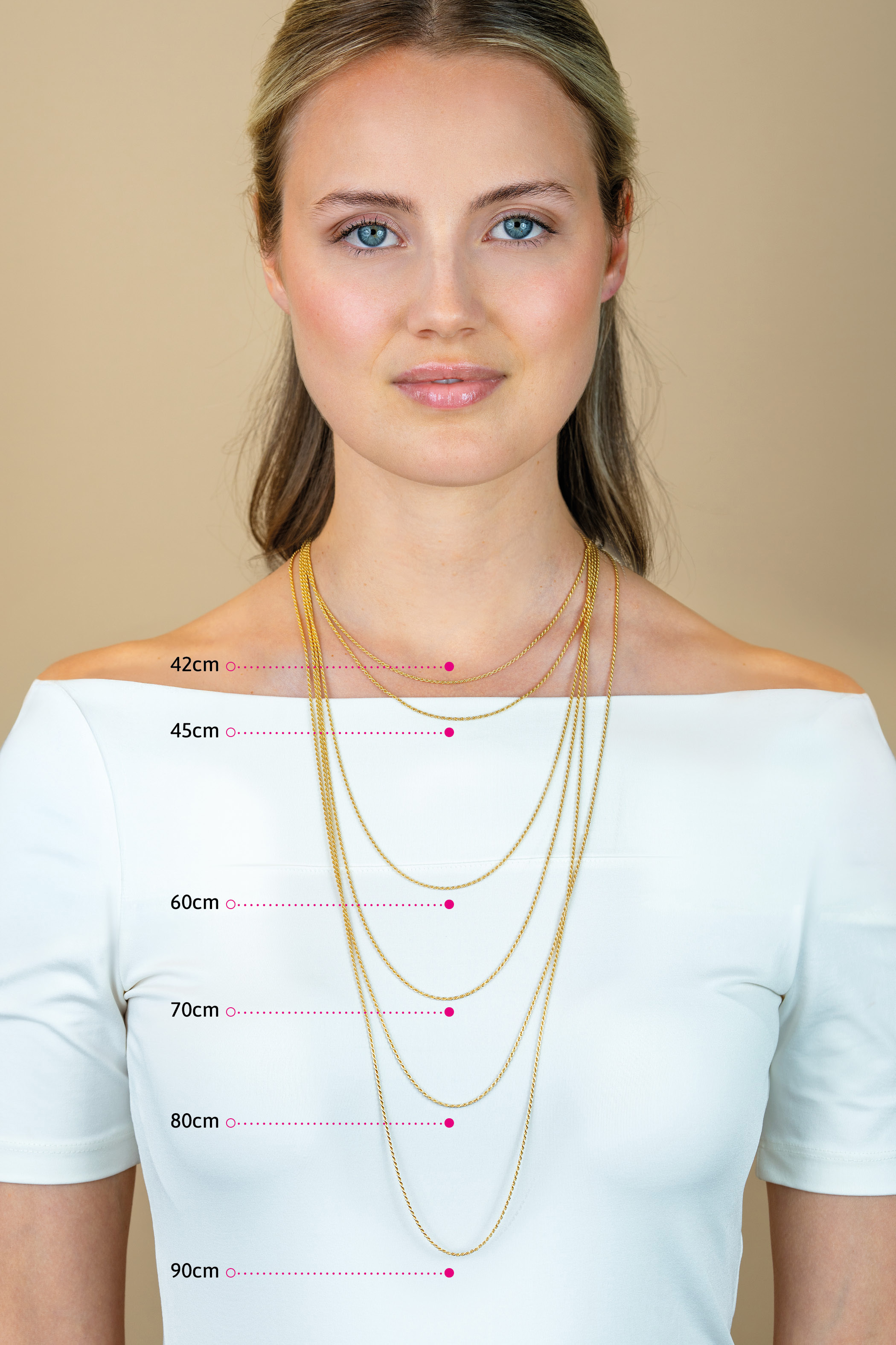 60cm ZINZI gold plated zilveren anker ketting ZILC-A60G