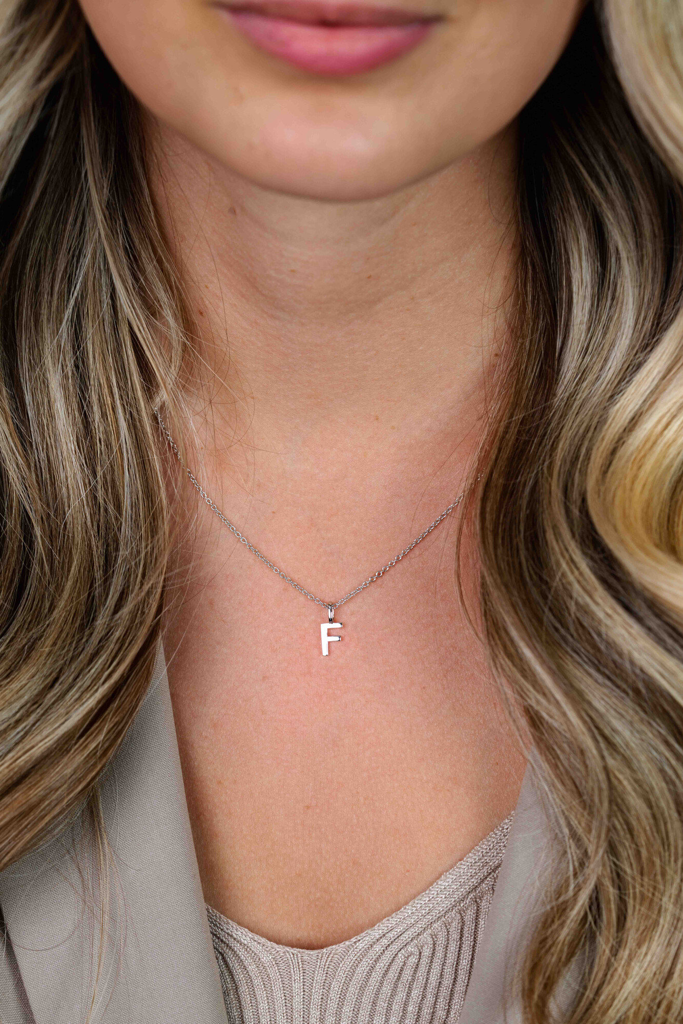 ZINZI zilveren letter hanger F ZIH2140F