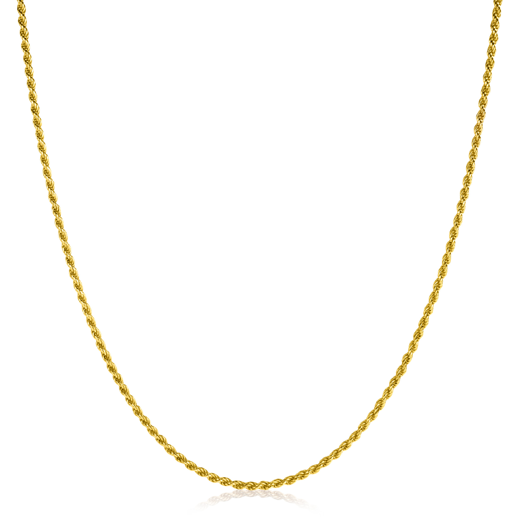 42cm ZINZI gold plated zilveren koord ketting ZILC-K42G