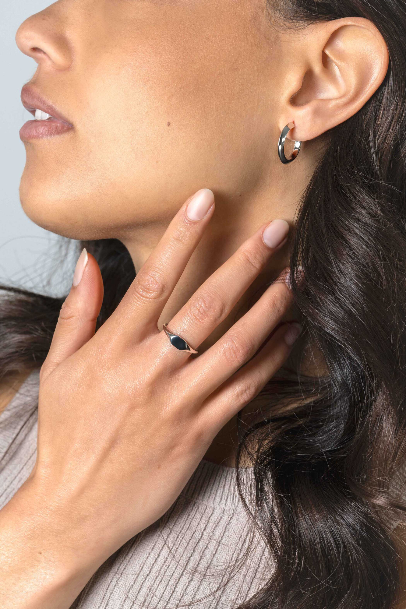 20mm ZINZI zilveren halve oorringen 3mm buisdikte met stekers ZIO2432