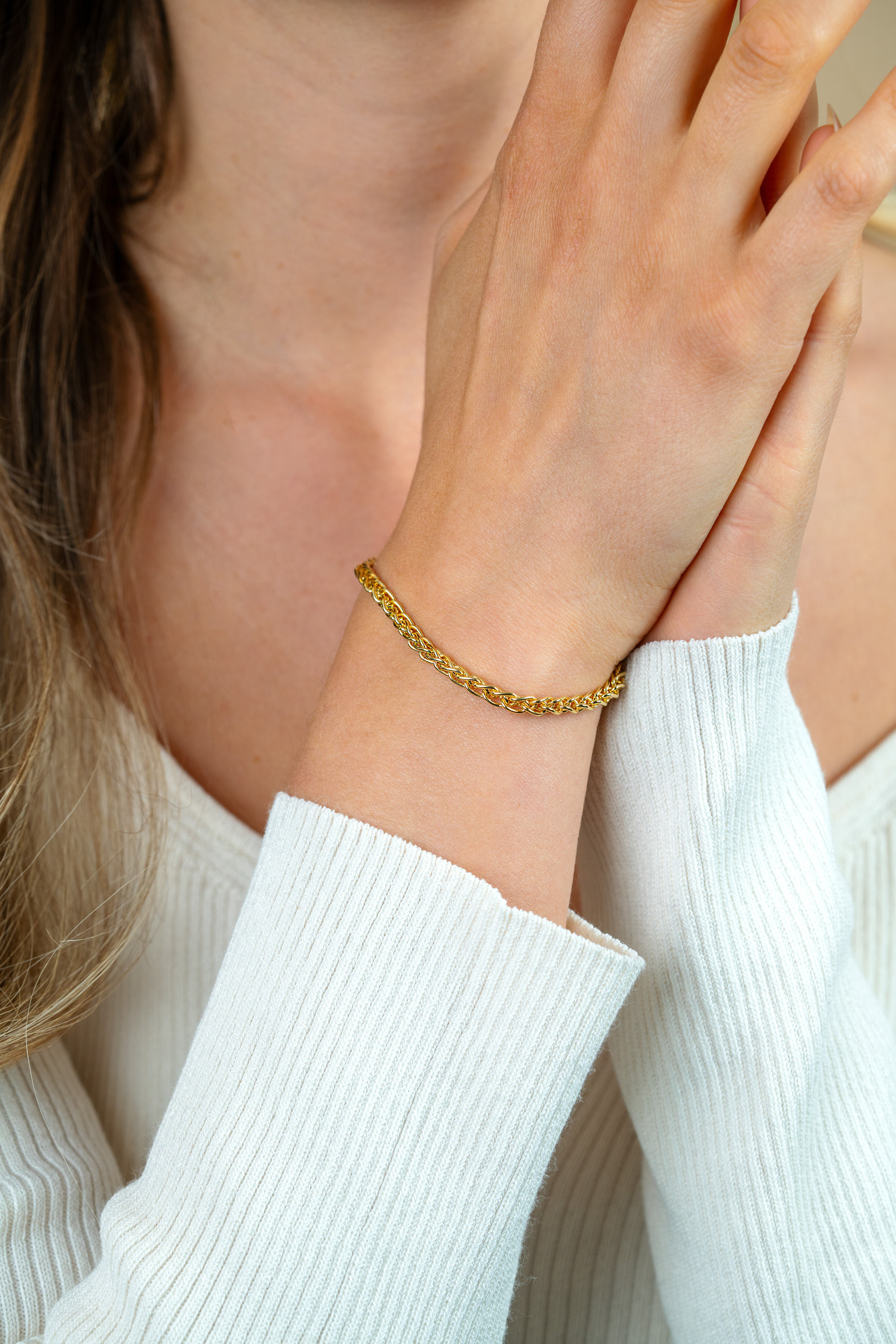 ZINZI zilveren palmier armband geel verguld 3,5mm ZIA1260G