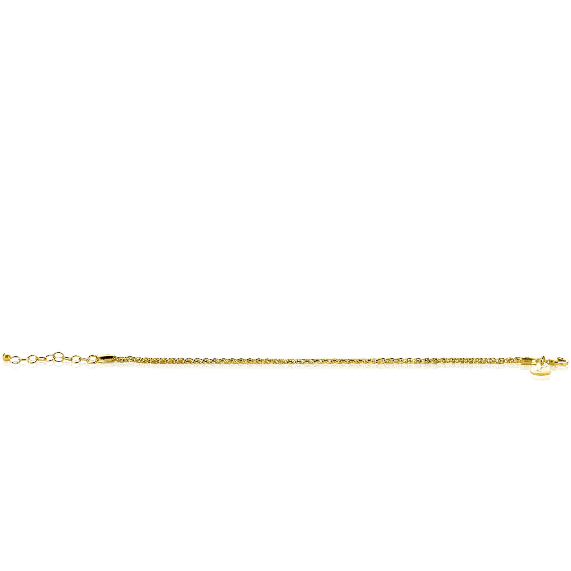 ZINZI zilveren schakelarmband geelverguld palmier 2mm breed ZIA1931G