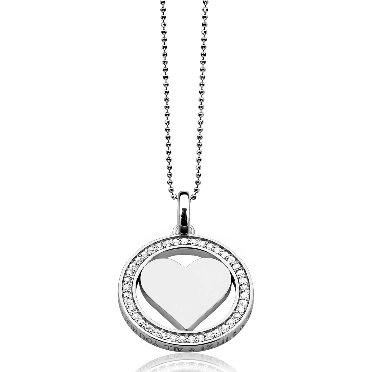 ZINZI zilveren hart hanger 25mm wit LOVEH01 
