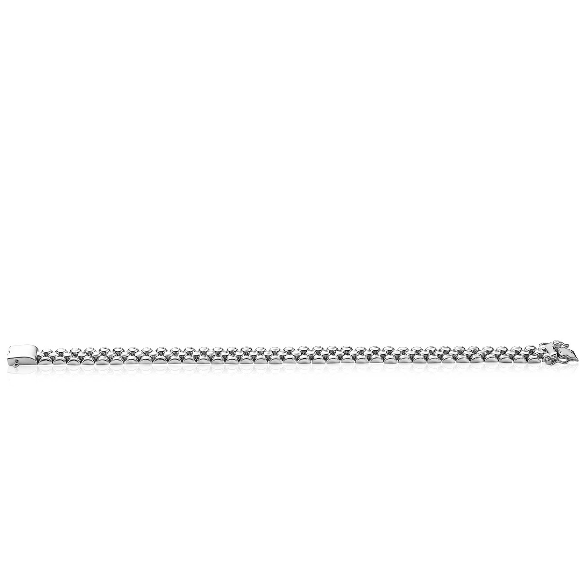 Mart Visser by ZINZI zilveren brede schakel armband 9mm met luxe sluiting MVA22
