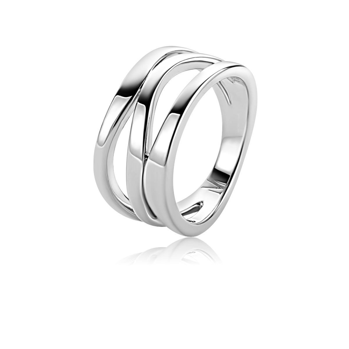 Mart Visser by ZINZI zilveren multi-look ring 11,5mm breed  organisch gevormd MVR25C