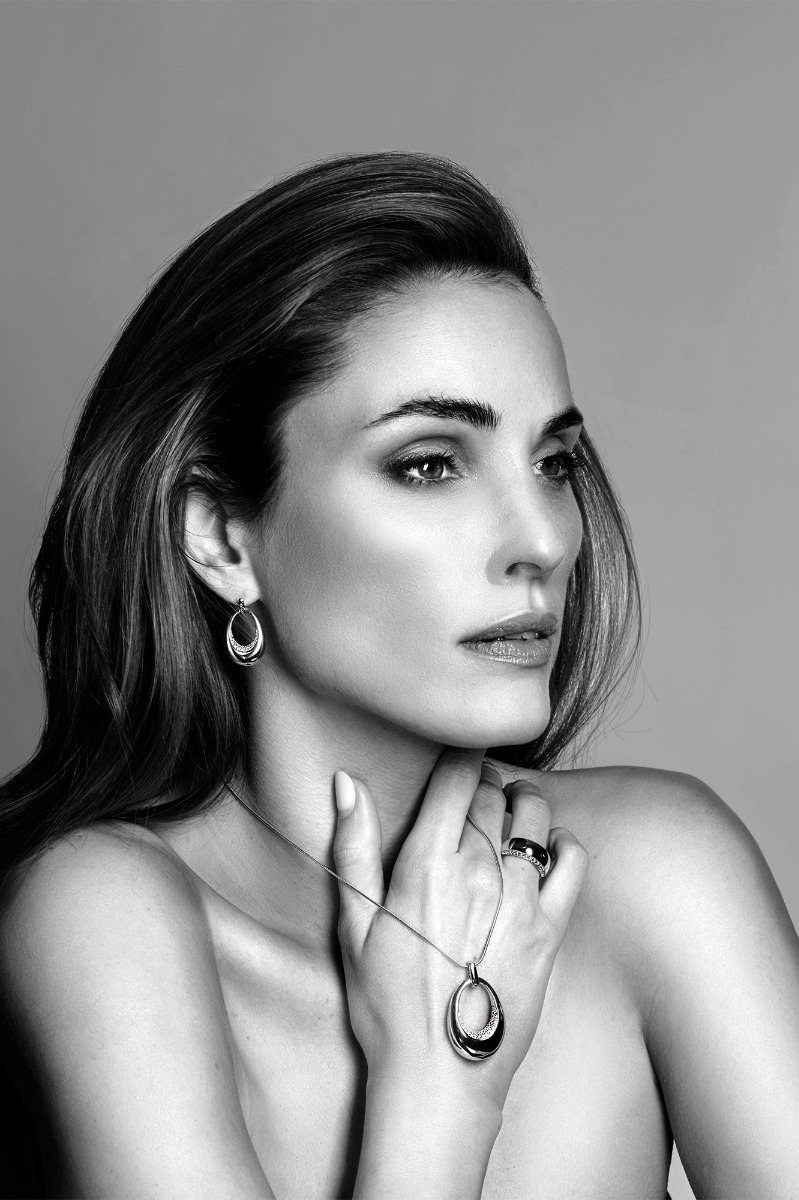 Mart Visser by ZINZI zilveren hanger tweezijdig ovaal wit MVH10 (zonder collier)