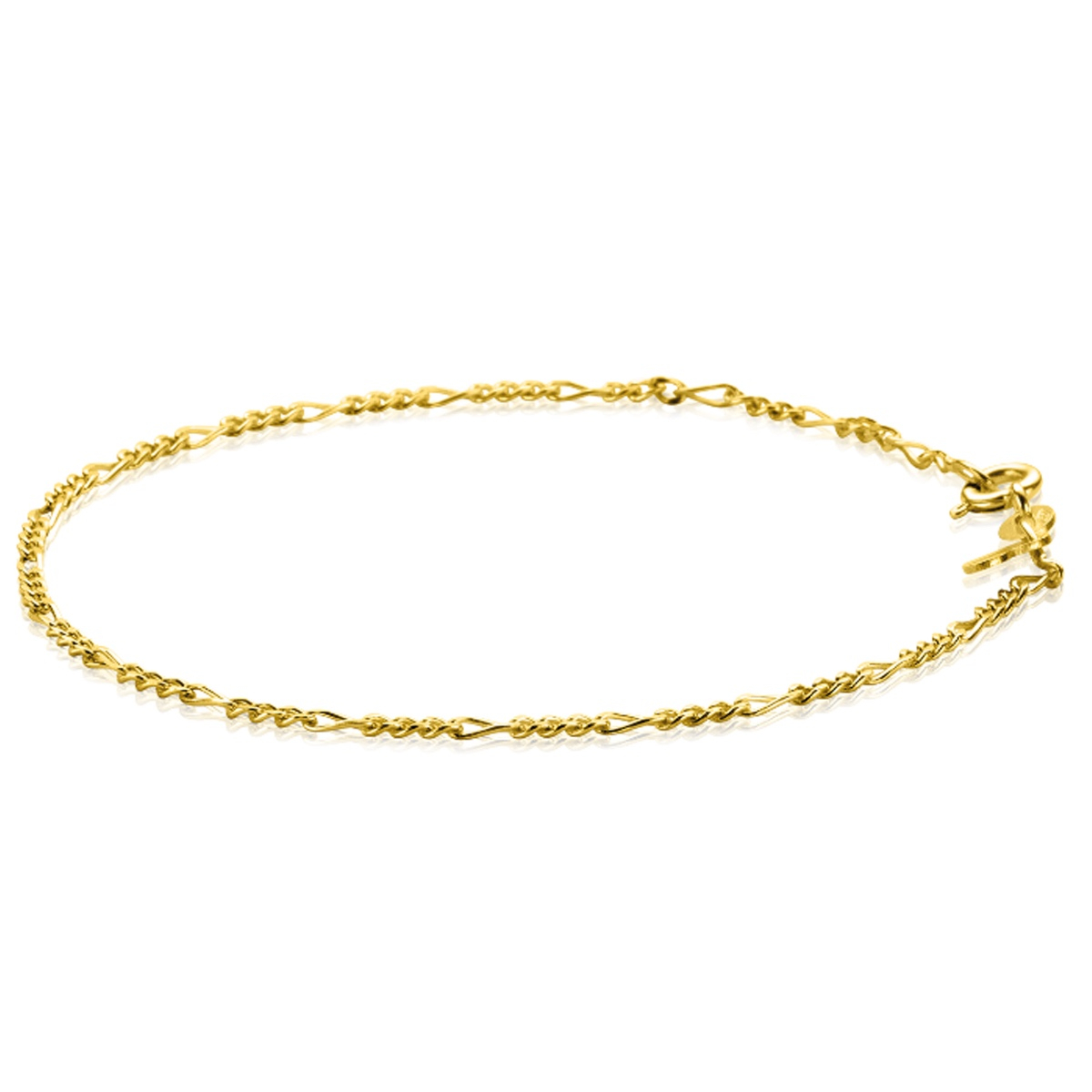 ZINZI Gold 14 karaat gouden figaro armband 1,5mm breed ZGA294