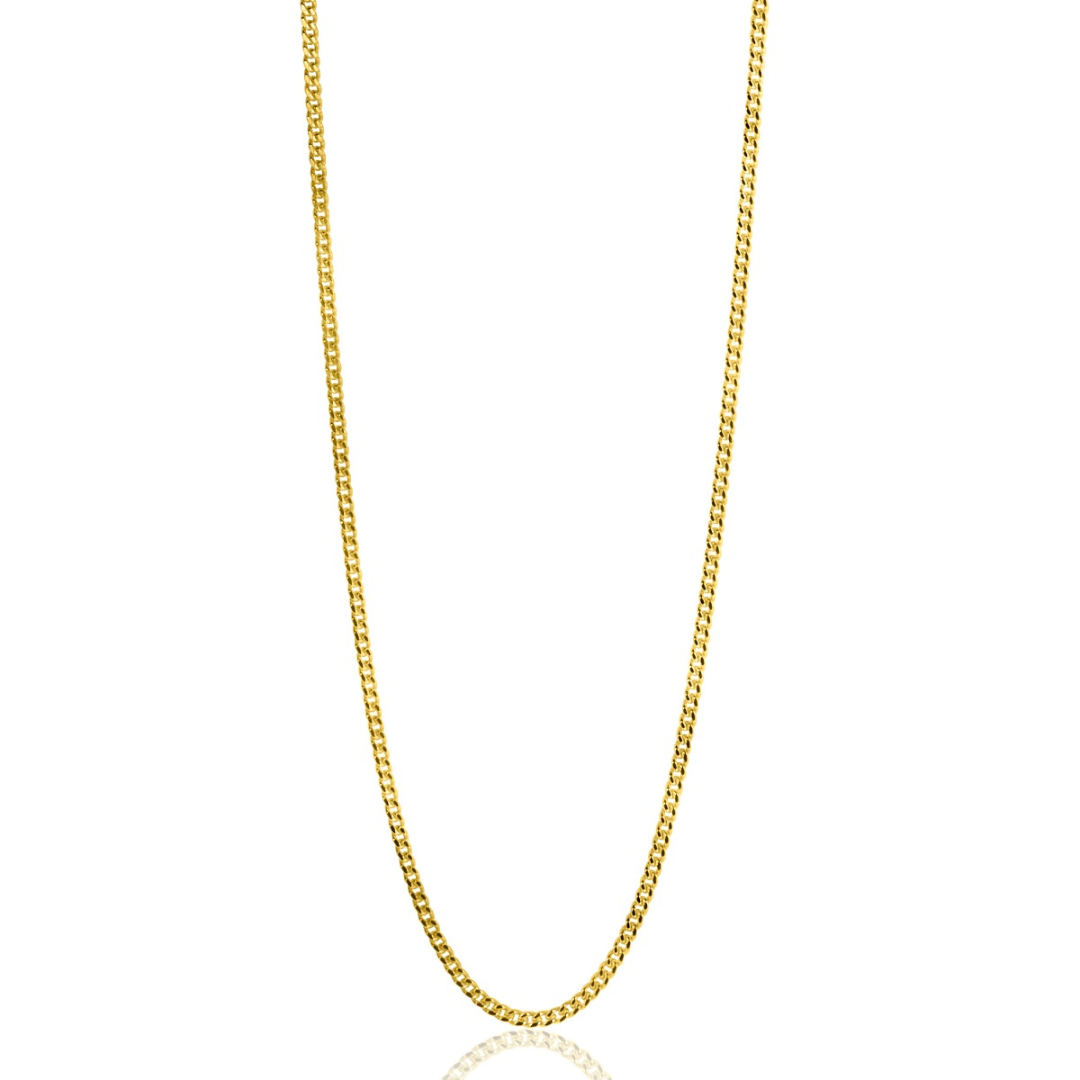 42cm ZINZI Gold 14 krt gourmet ketting 1mm breed, ideaal om je hanger aan te bevestigen ZGLG42-1