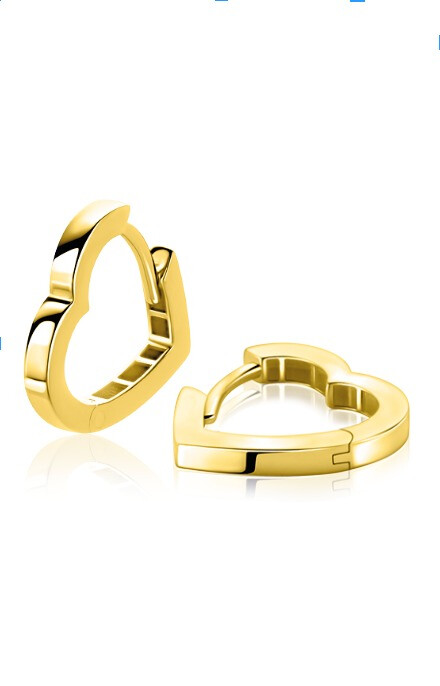 15mm ZINZI Gold 14 krt gouden oorringen in hartvorm met luxe klapsluiting 2mm vierkante buis ZGO574