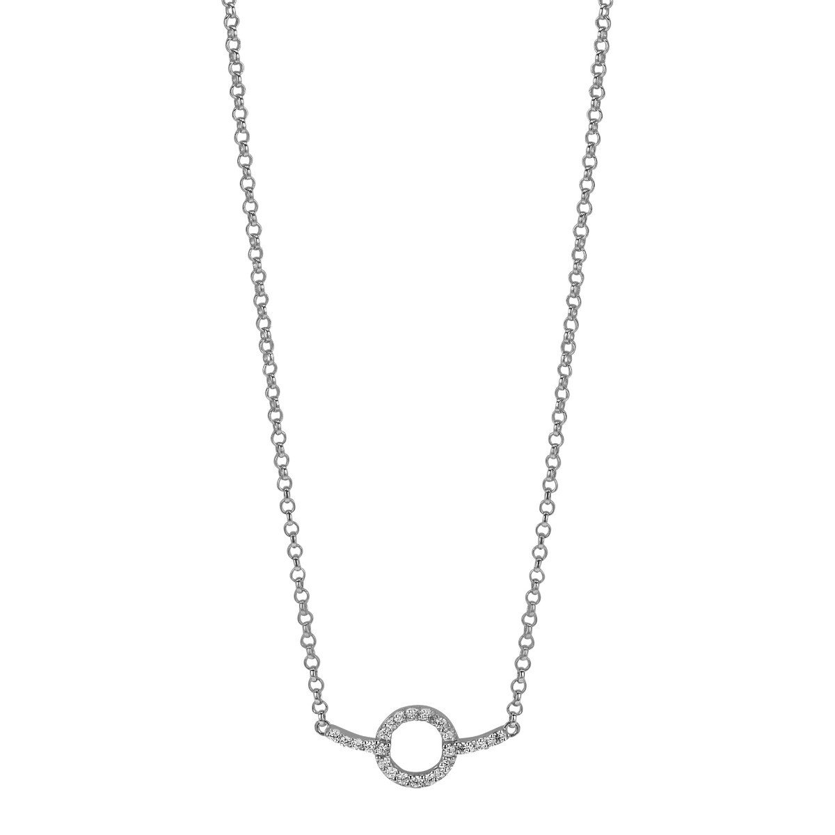 Zinzi zilveren ketting strak rond design wit 42-45cm ZIC1063 