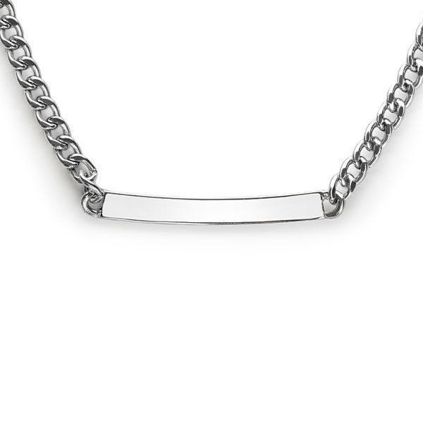 ZINZI zilveren gourmet ketting 4mm breed met plaat 18-21cm ZIC2271